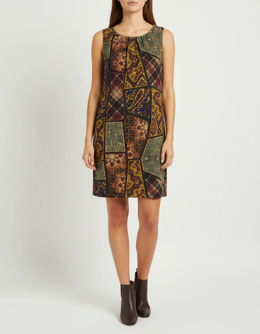 Robe à motifs marrons La Fée Maraboutée - T0