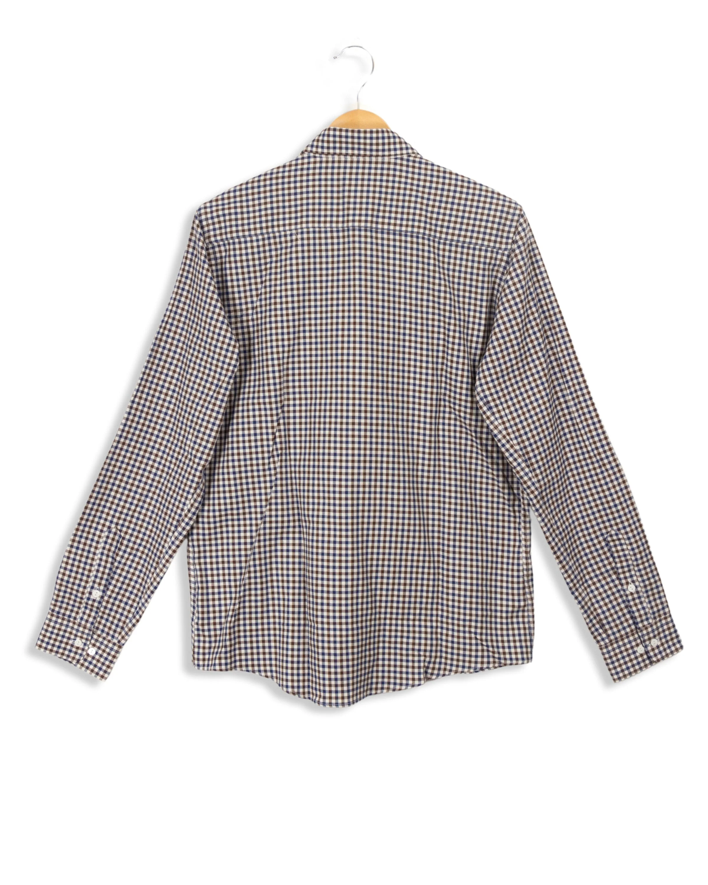 Chemise à carreaux bleus et marrons - S - Image 4