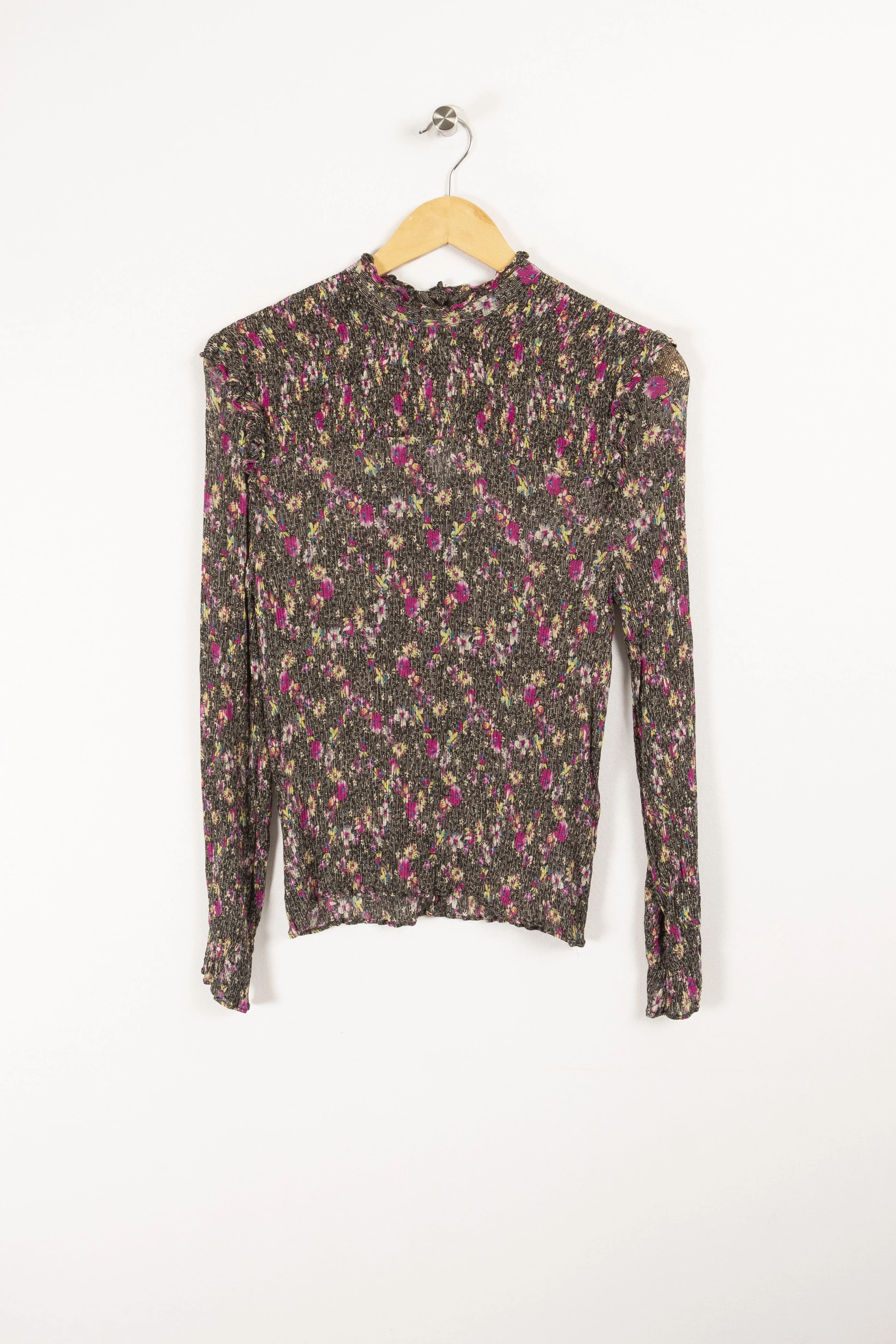Blouse à motif floral gris et rosé - S / 36 - Image 2