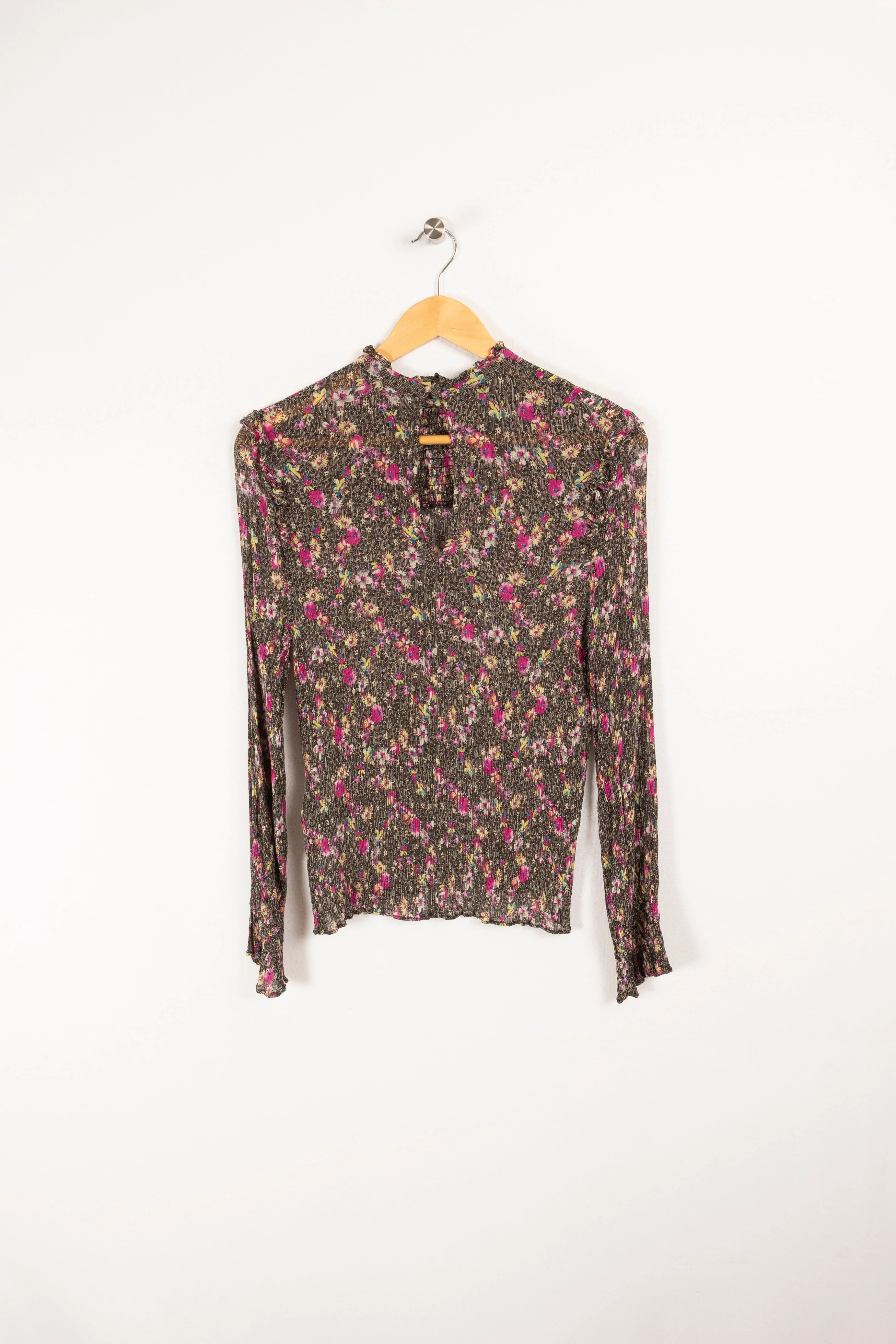 Blouse à motif floral gris et rosé - S / 36 - Image 4
