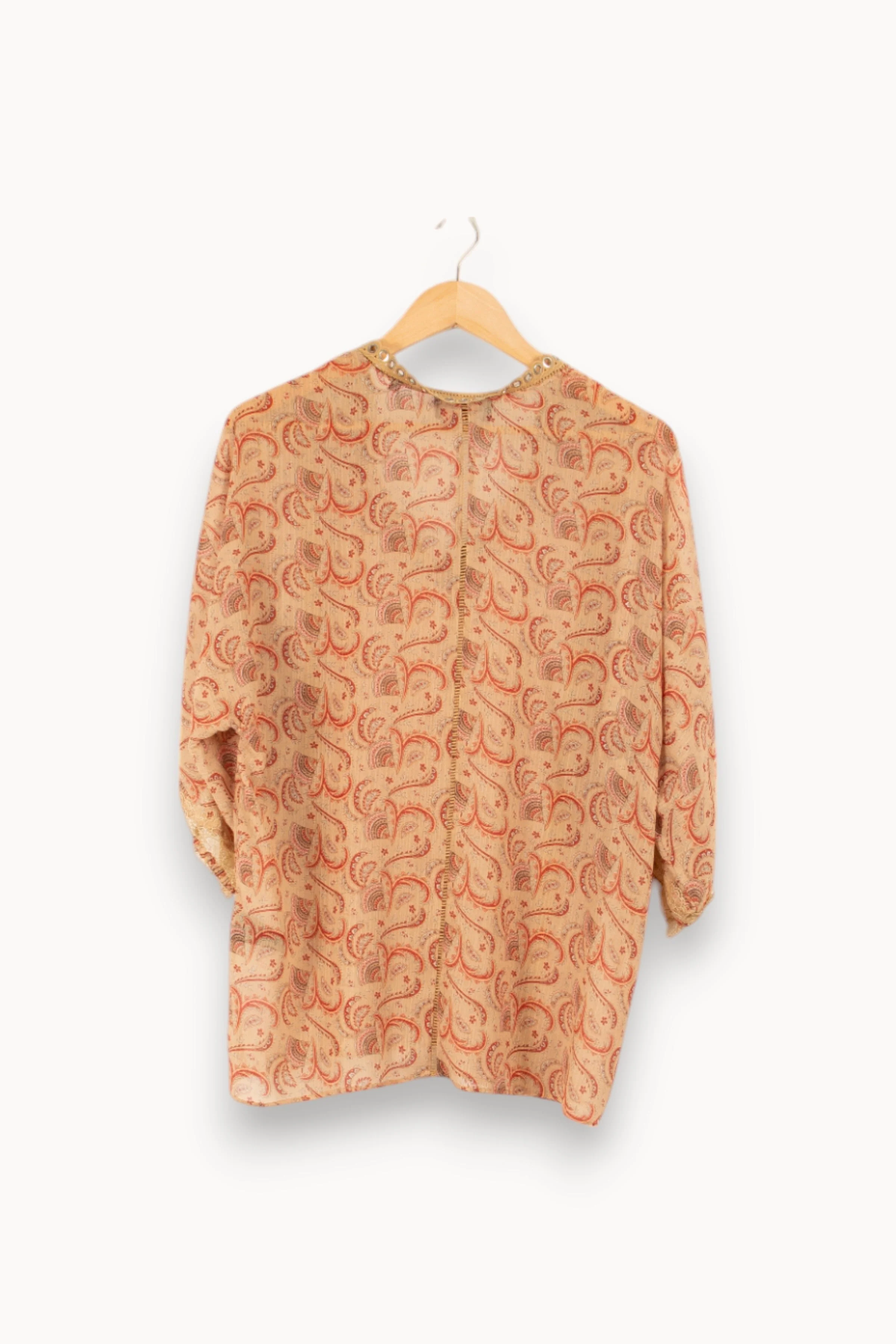 Blouse beige à motifs - Taille L/40 - Image 3