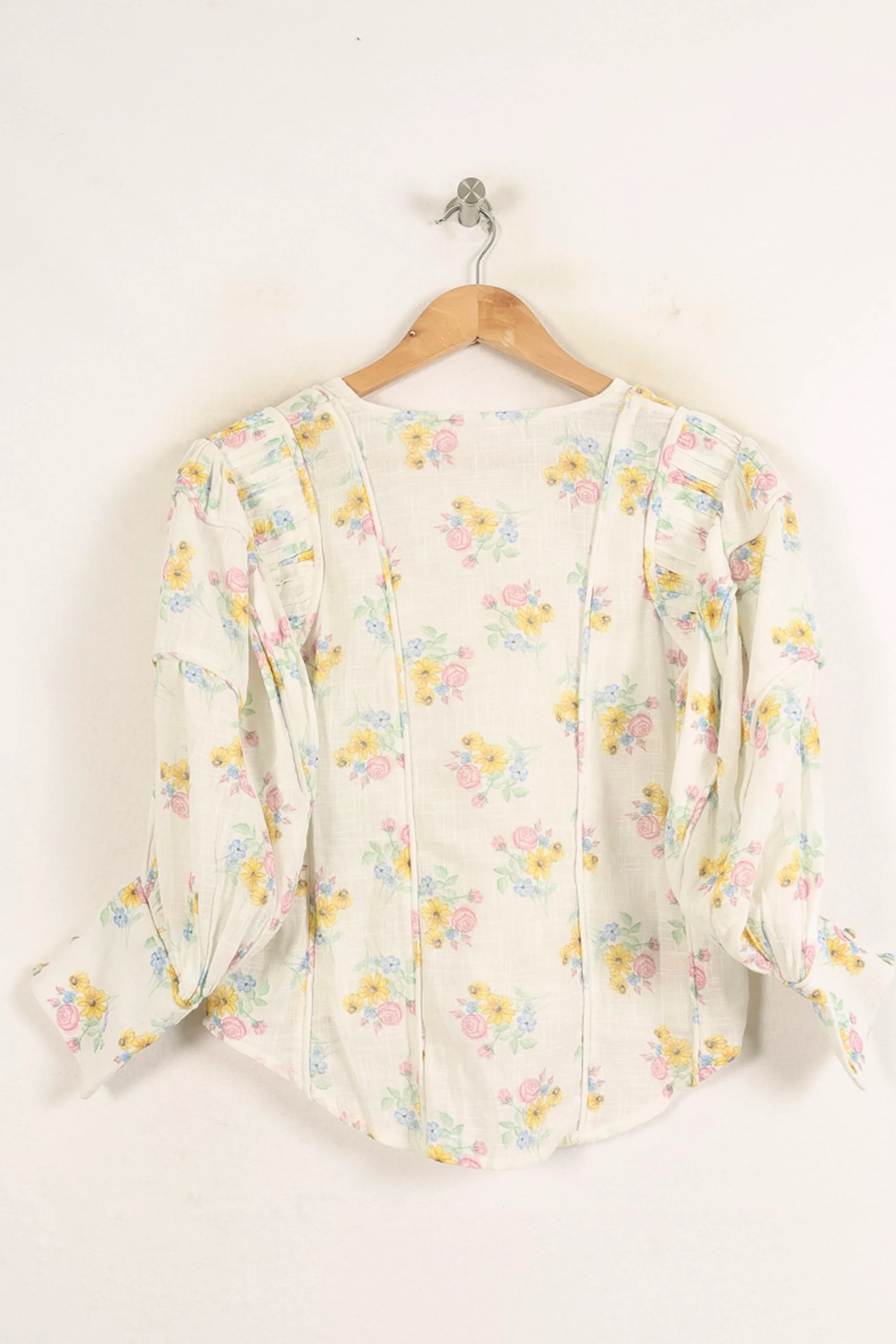 Blouse Blanche à Fleurs - Taille S/36 - Image 4