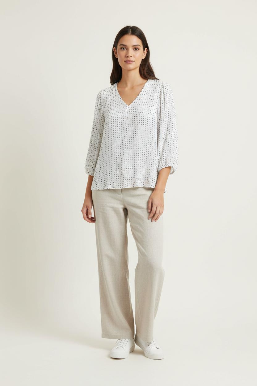 Blouse blanche à motifs - Taille S/36