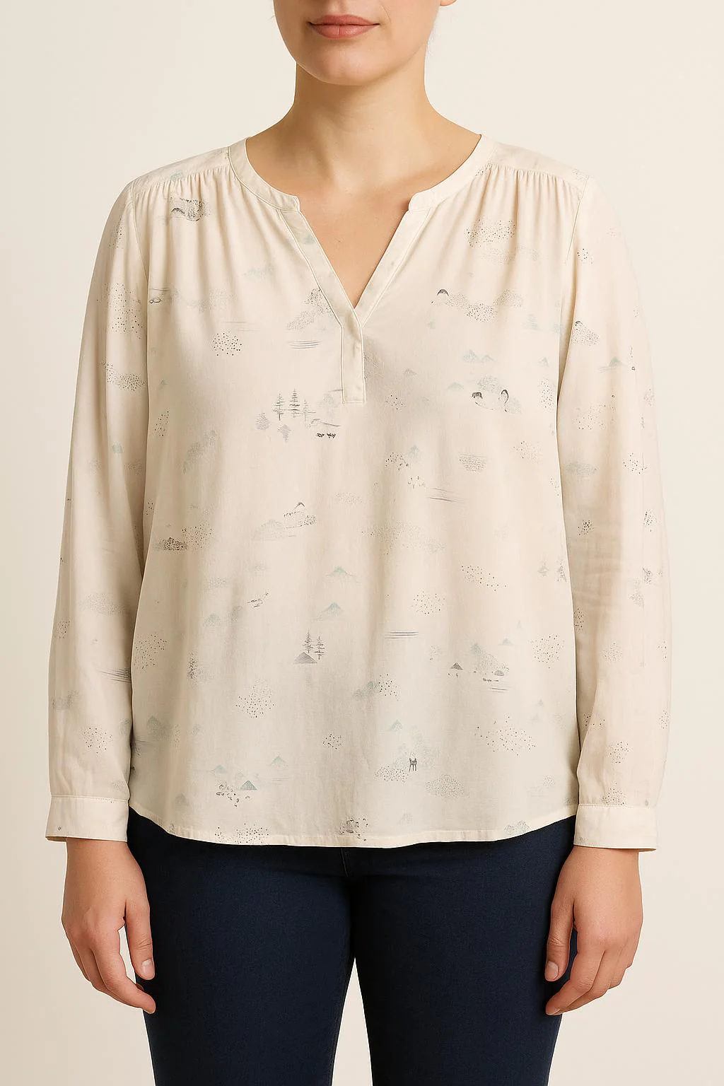 Blouse blanche à motifs - Taille XL/42