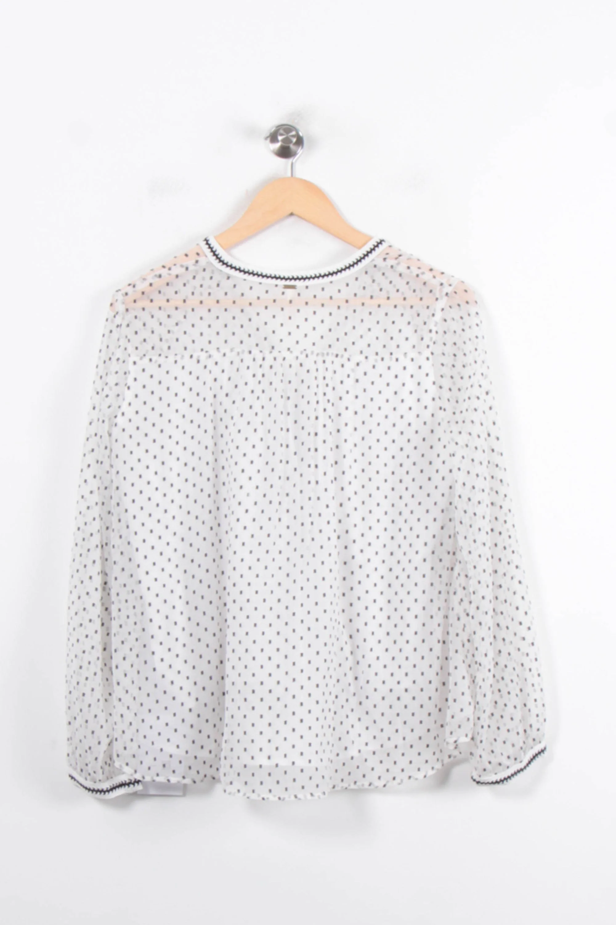 Blouse Blanche à Pois Noirs - Taille M/38 - Image 4