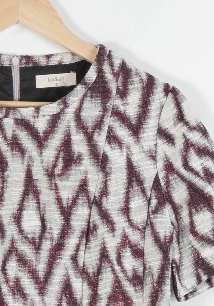 Blouse Blanche et Bordeaux - Taille M/38 - Image 3