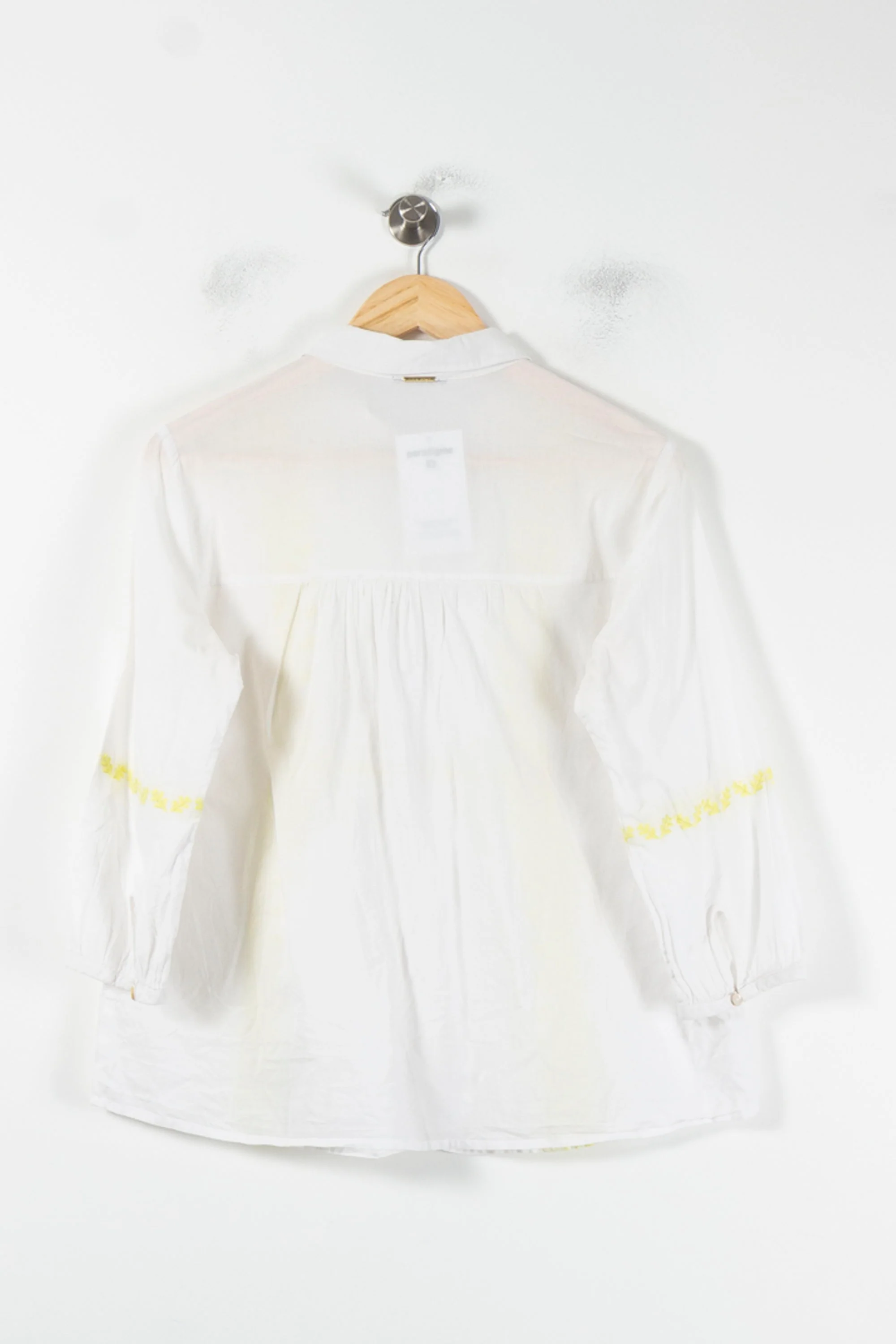 Blouse Blanche et Jaune - Taille S/36 - Image 4