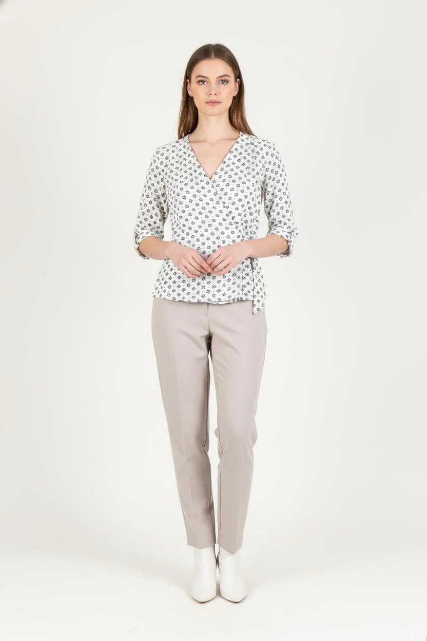 Blouse Blanche et Noire - Taille XS/34