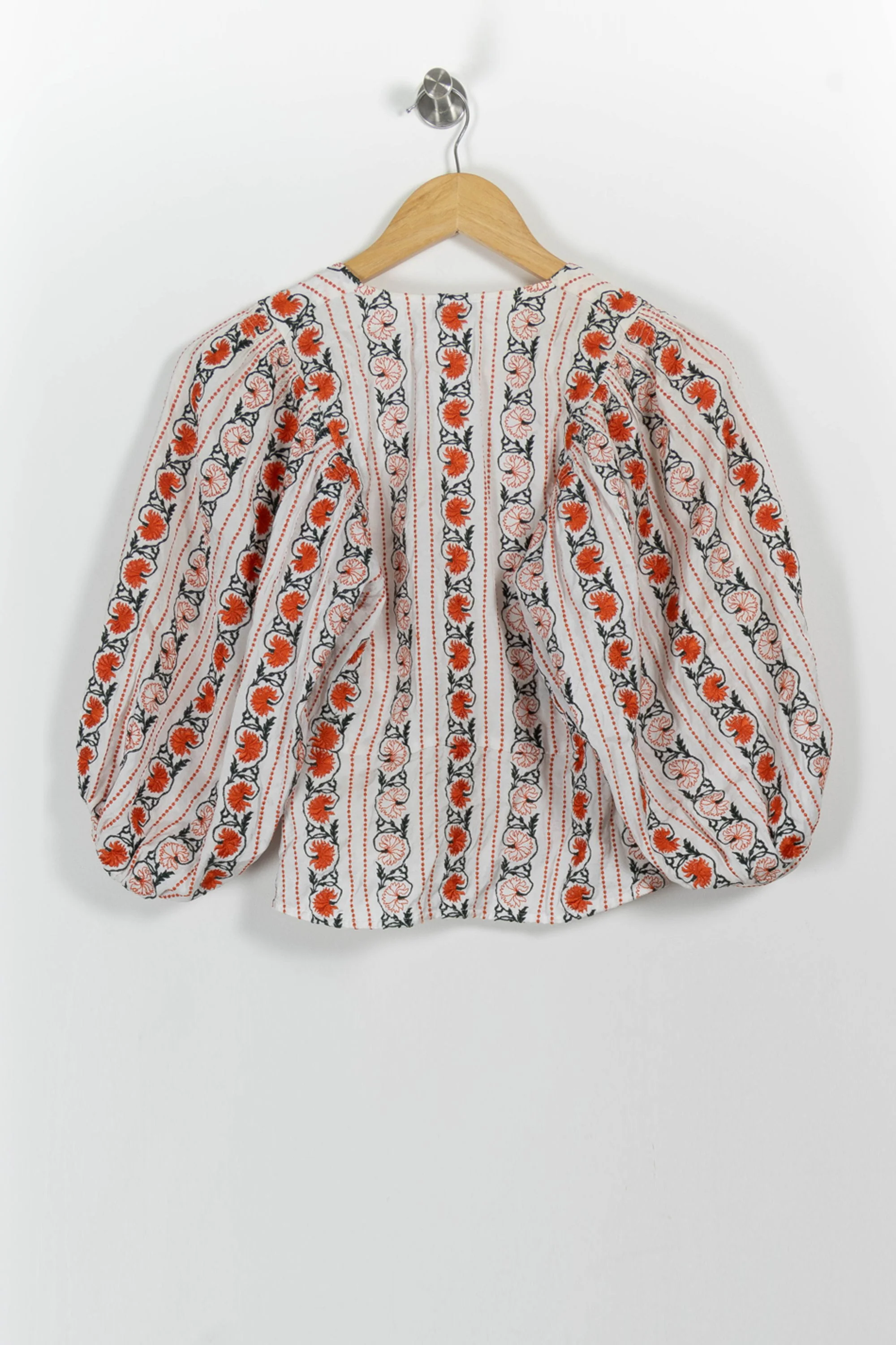 Blouse Blanche et Orange - Taille S/36 - Image 4