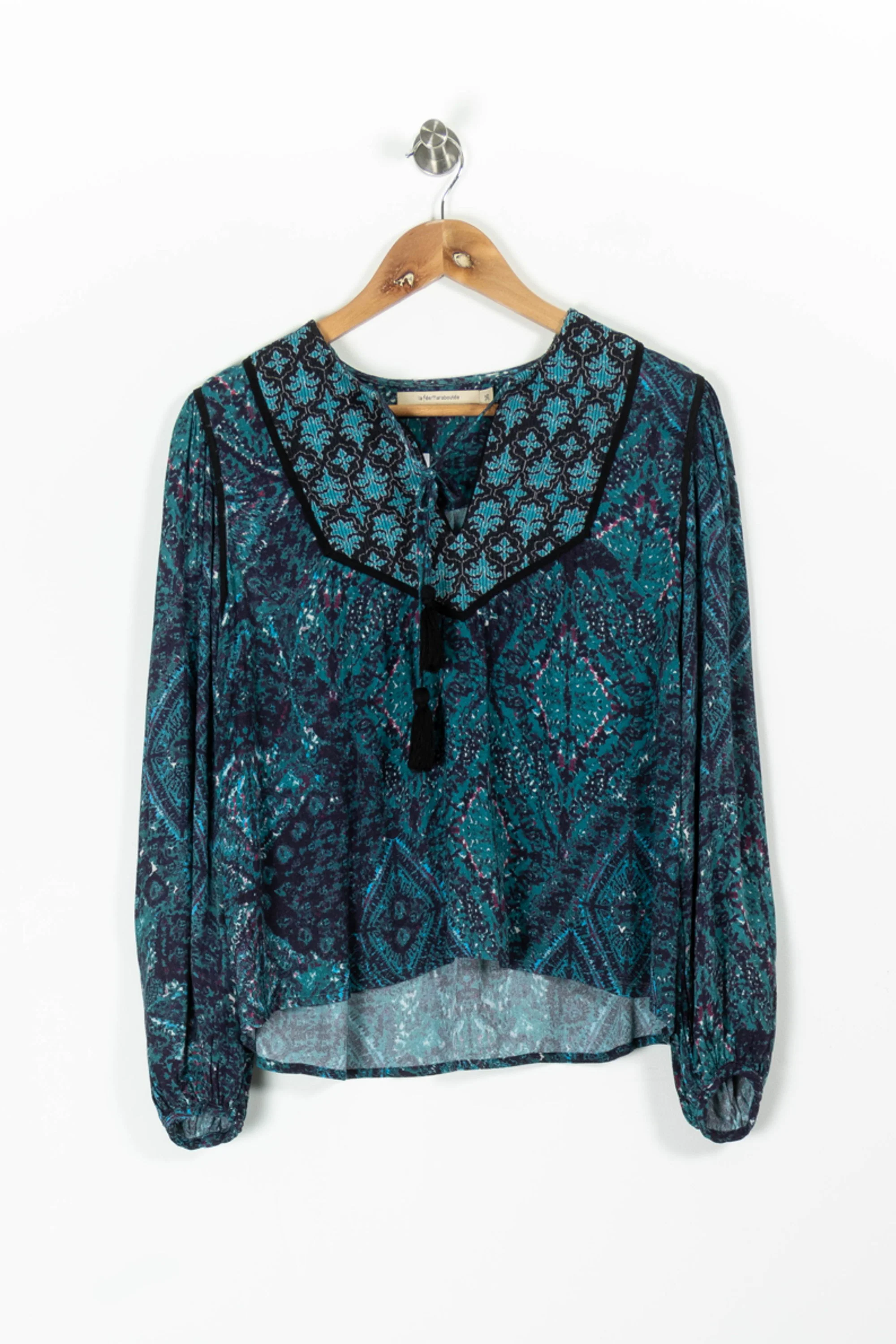 Blouse Bleu et Noir - Taille S/36 - Image 2