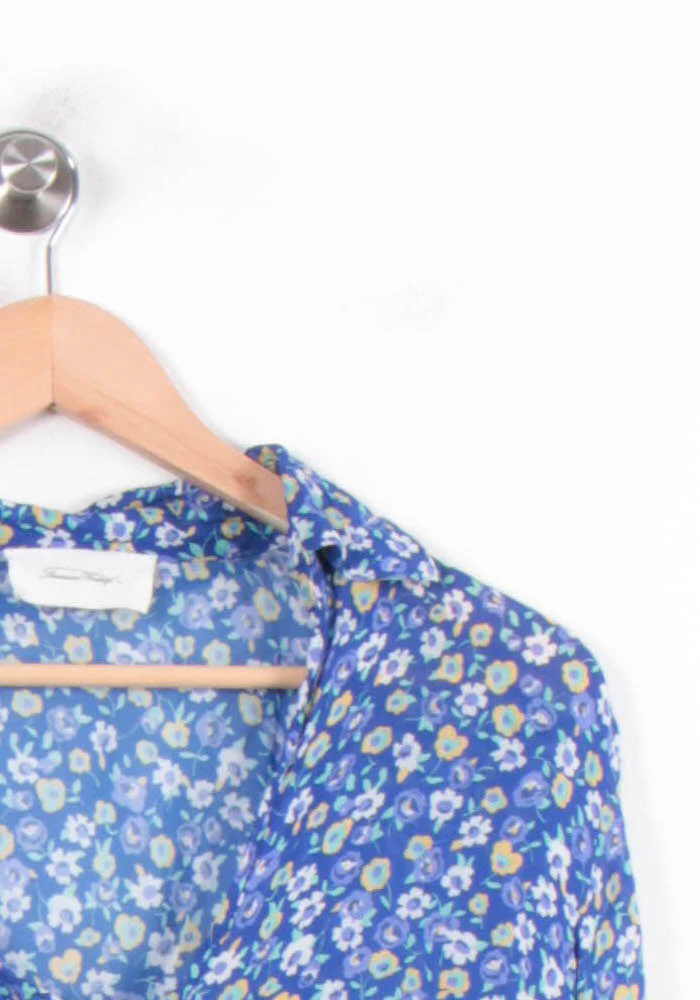 Blouse Bleue à Fleurs - Taille M/38 - Image 3