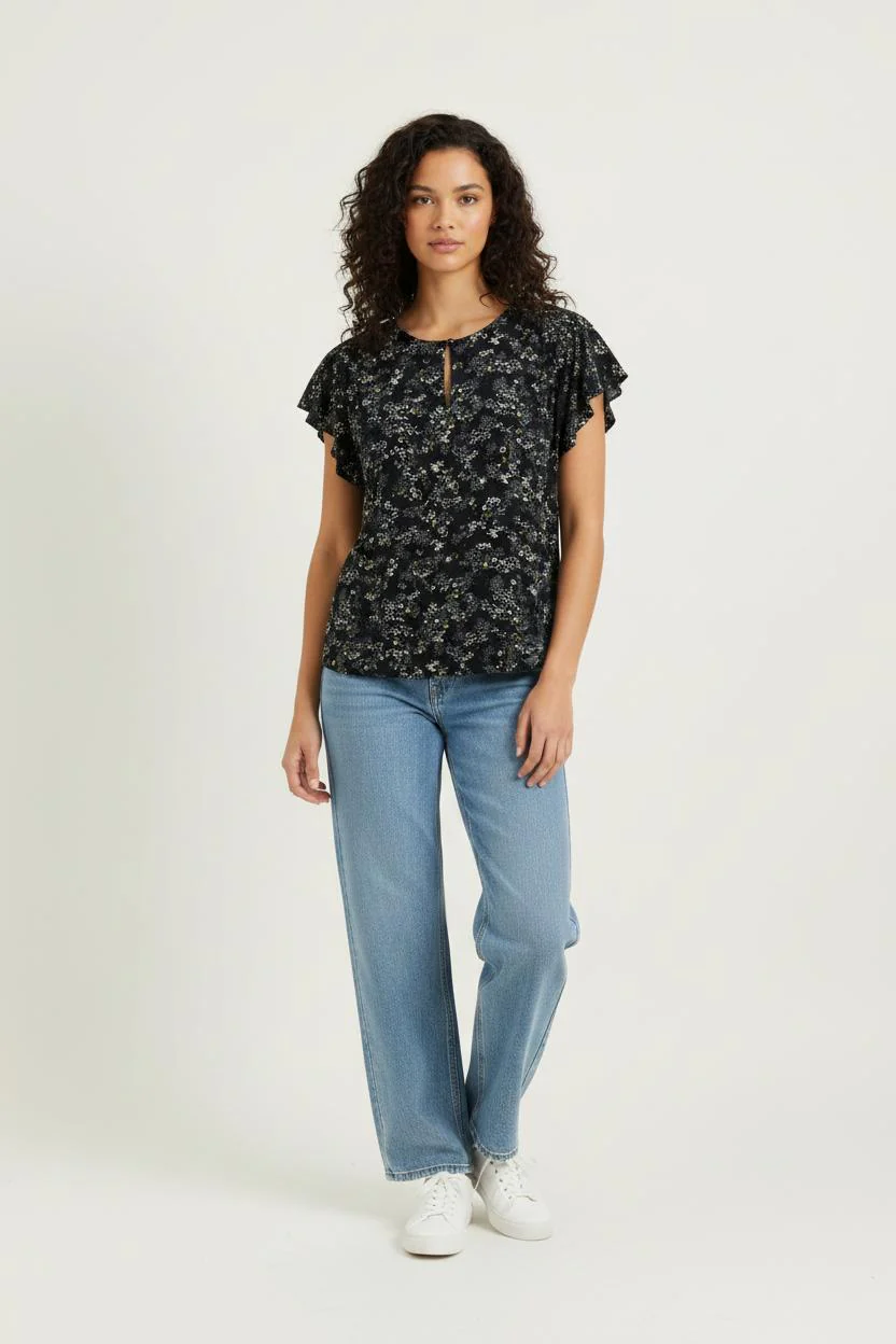 Blouse Bleue et Blanche - Taille L/40