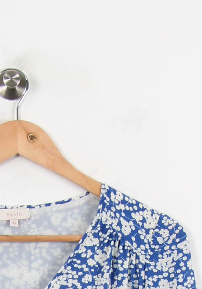 Blouse Bleue et Blanche - Taille S/36 - Image 3