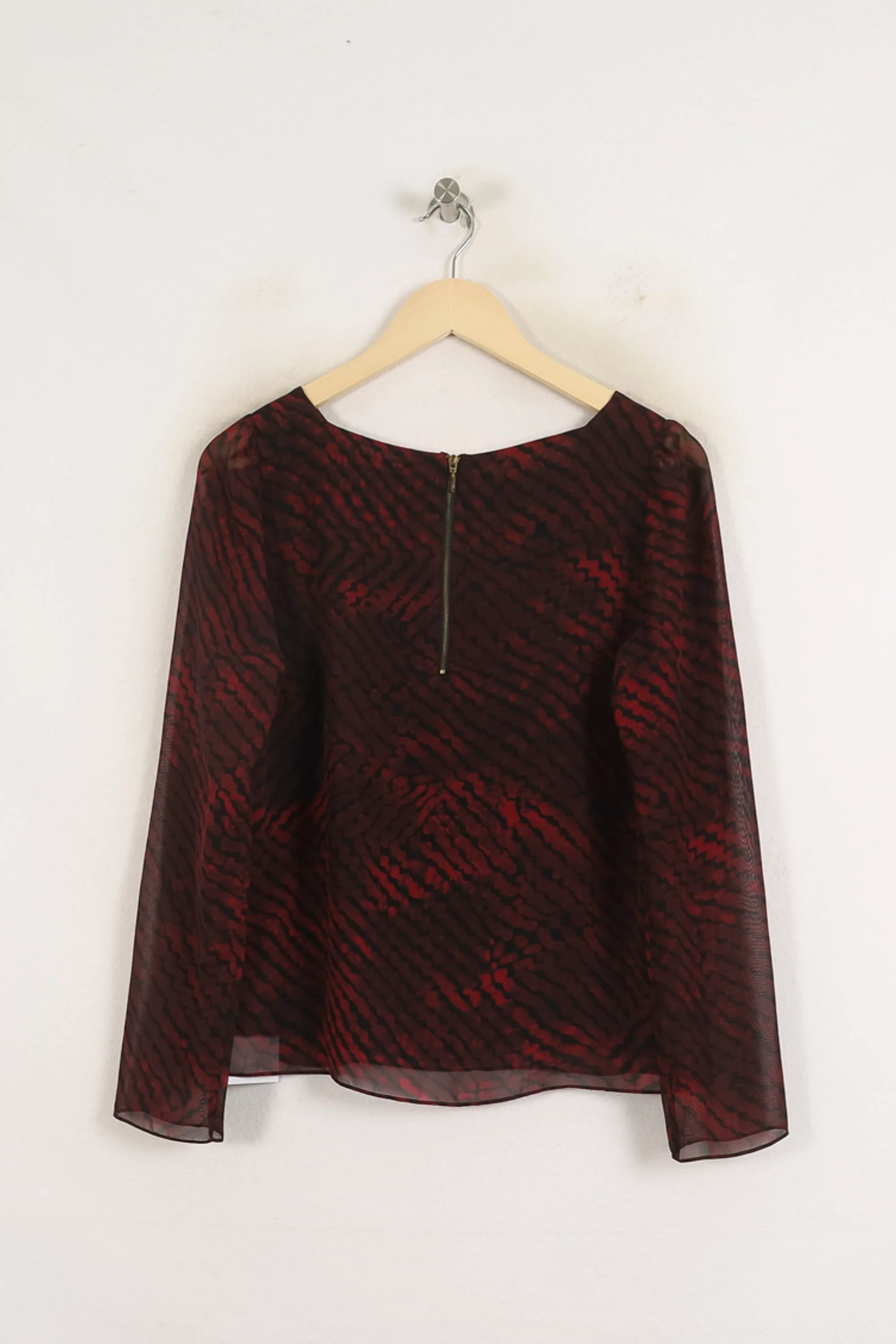 Blouse Bordeaux et Noir - Taille S/36 - Image 4