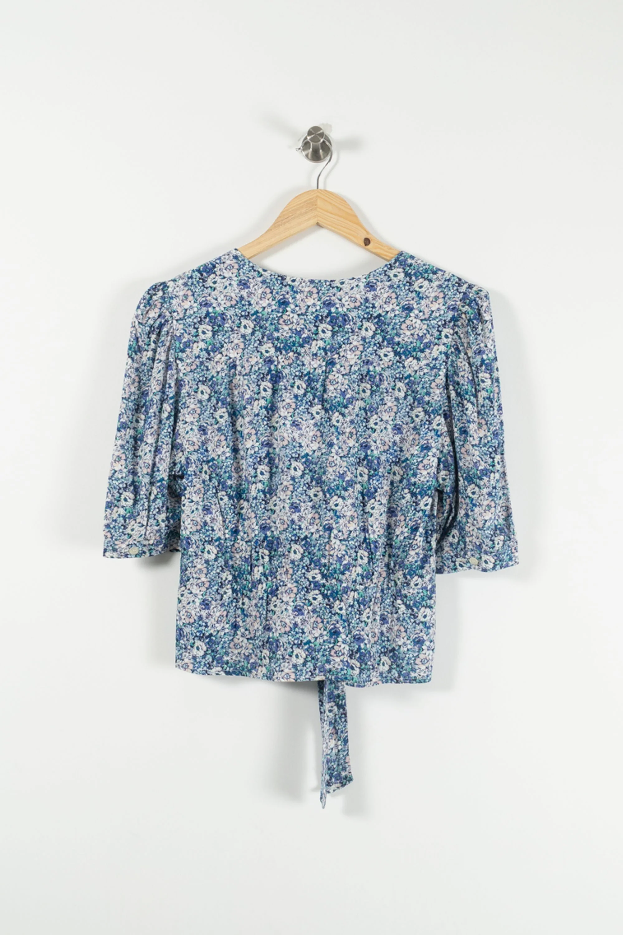 Blouse Fleurie Bleue - Taille M/38 - Image 4