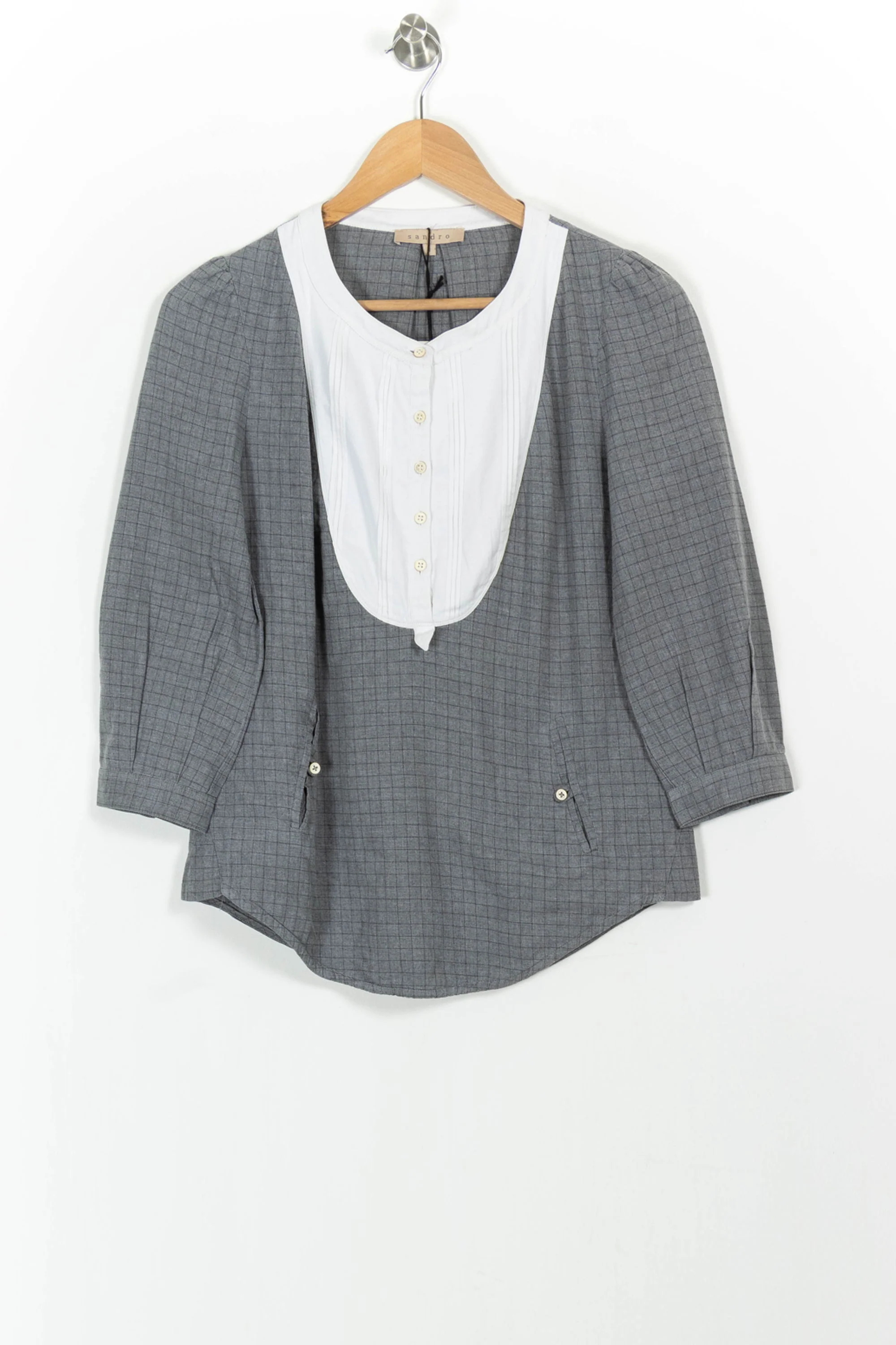 Blouse Grise et Blanche - Taille S/36 - Image 2