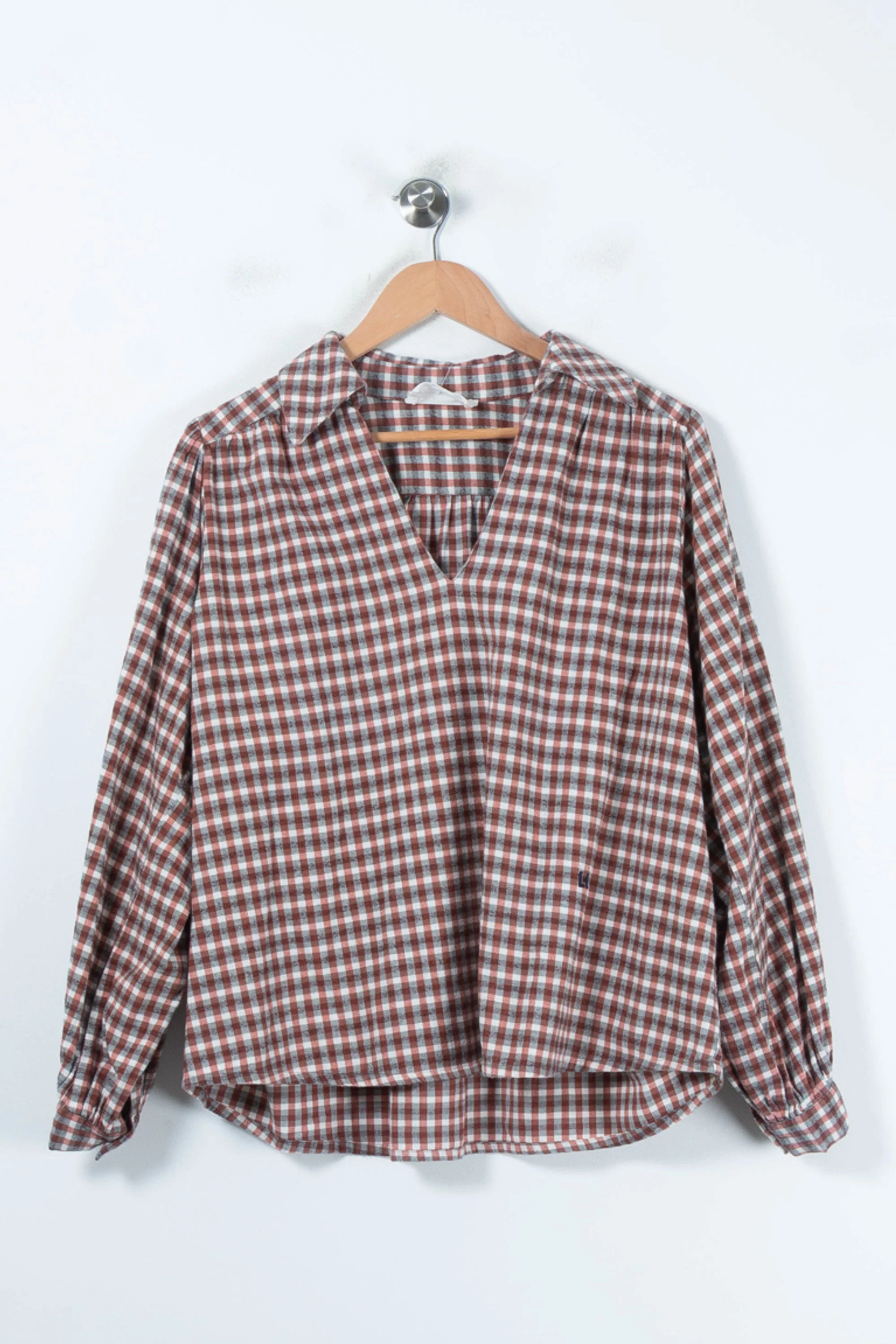 Blouse Marron et Blanche - Taille L/40 - Image 2