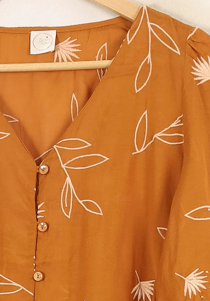 Blouse Marron et Blanche - Taille M/38 - Image 3