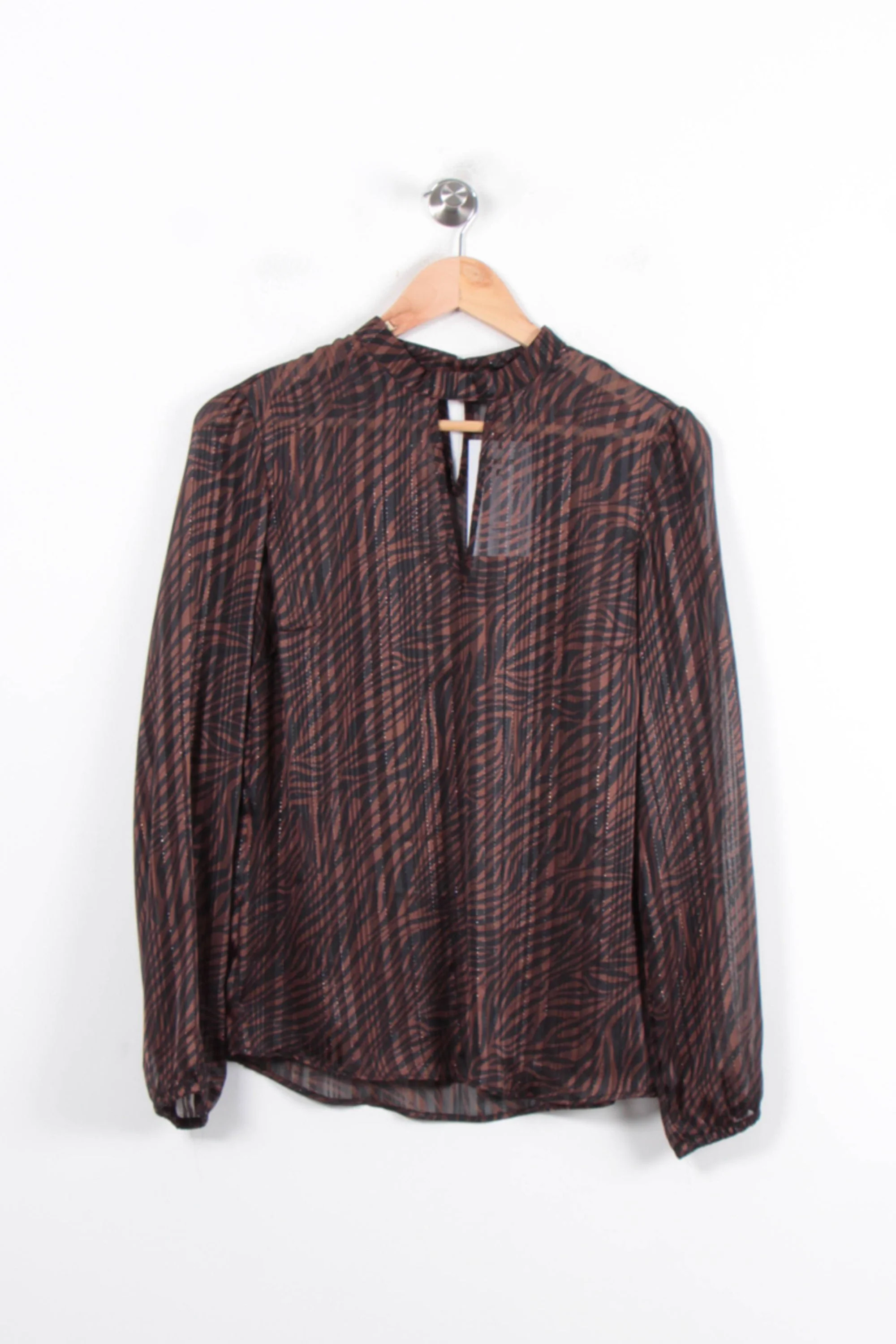Blouse Marron et Noire - Taille S/36 - Image 2