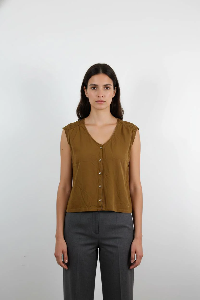 Blouse Marron - Taille S/36