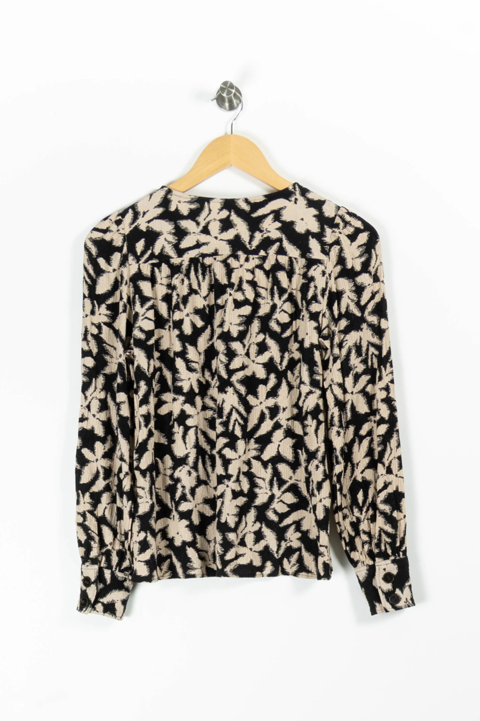 Blouse Noir et Beige - Taille S/36 - Image 4