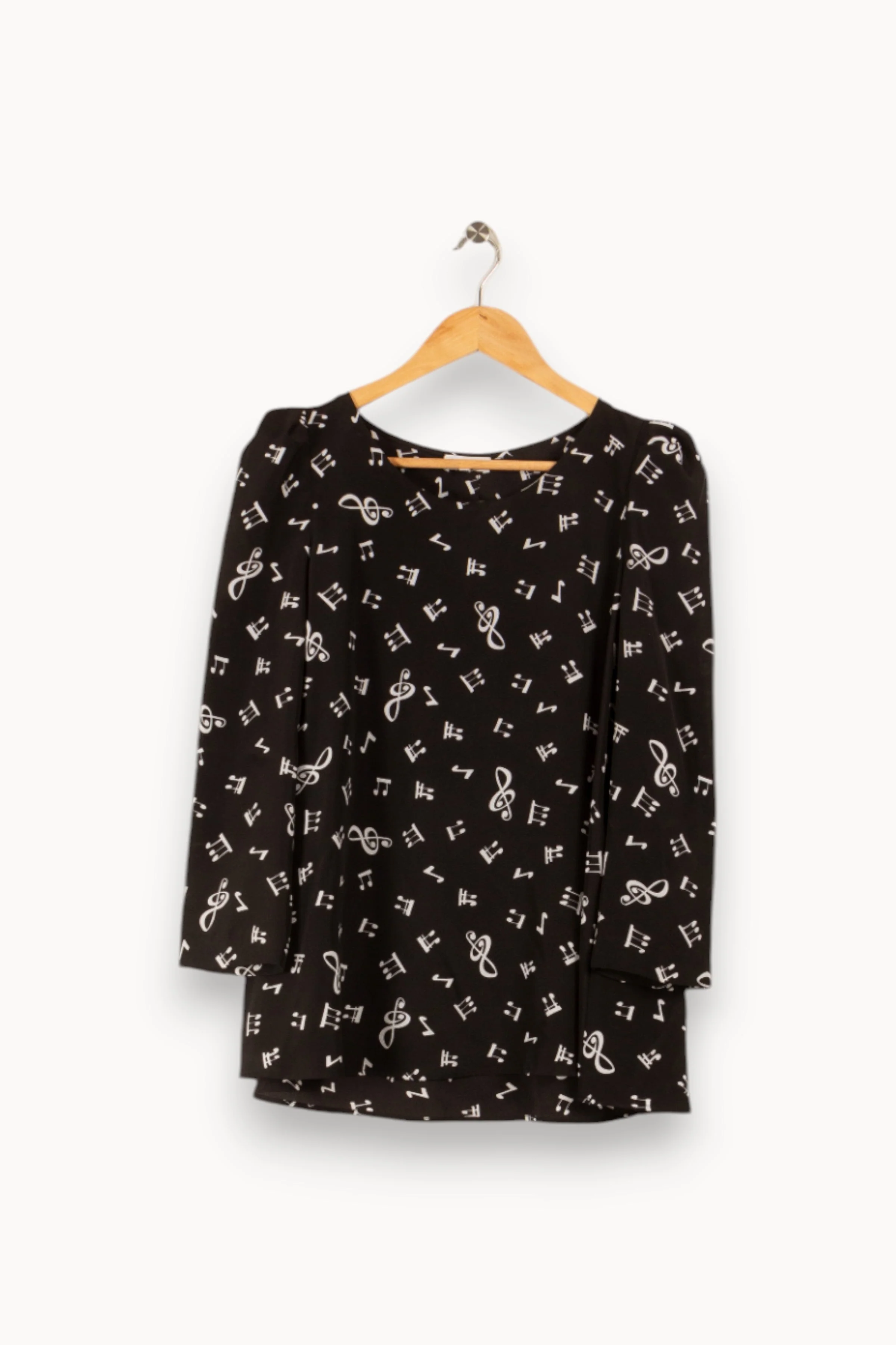 Blouse noire à motifs de notes de musique - Taille M/38 - Image 2