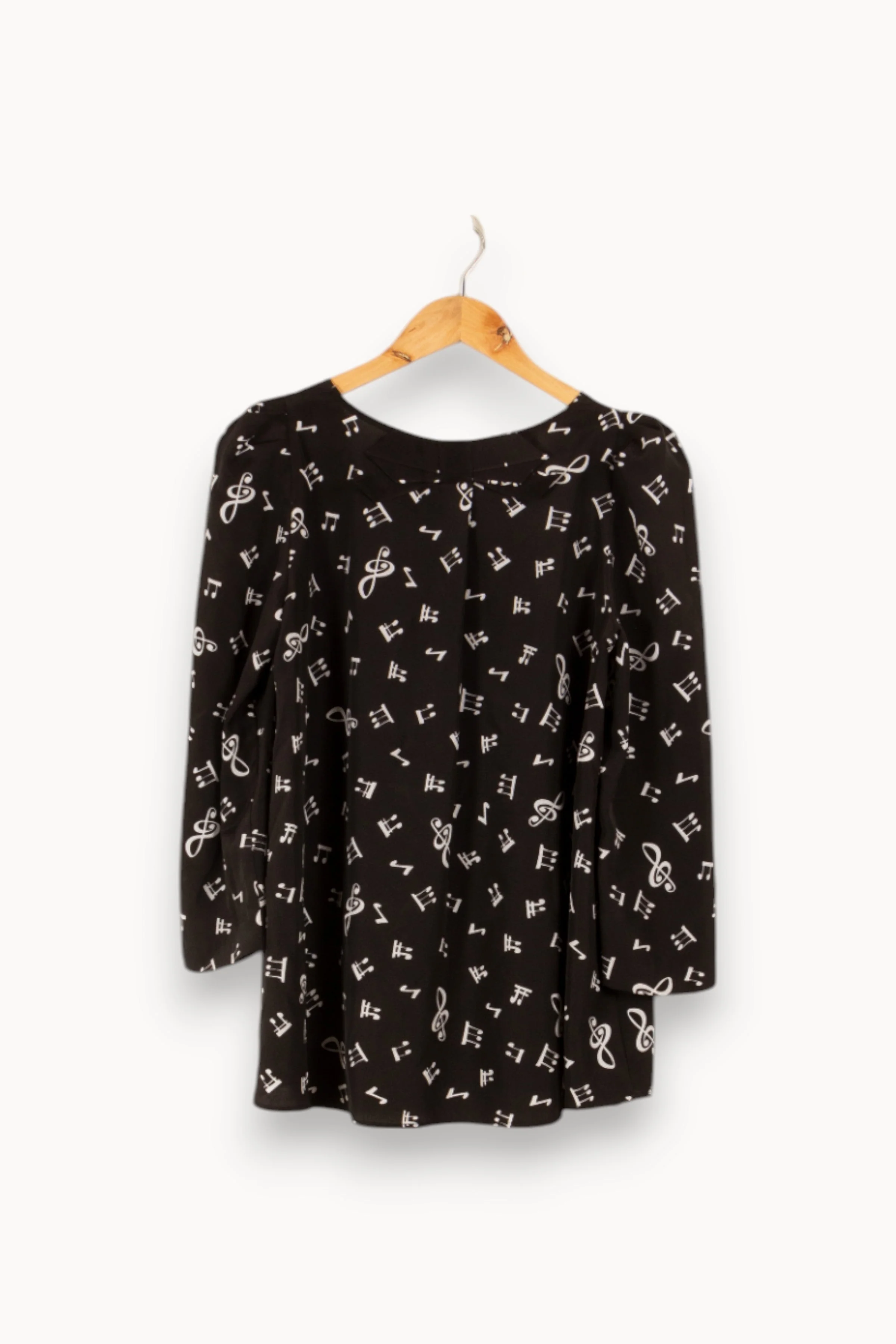 Blouse noire à motifs de notes de musique - Taille M/38 - Image 4