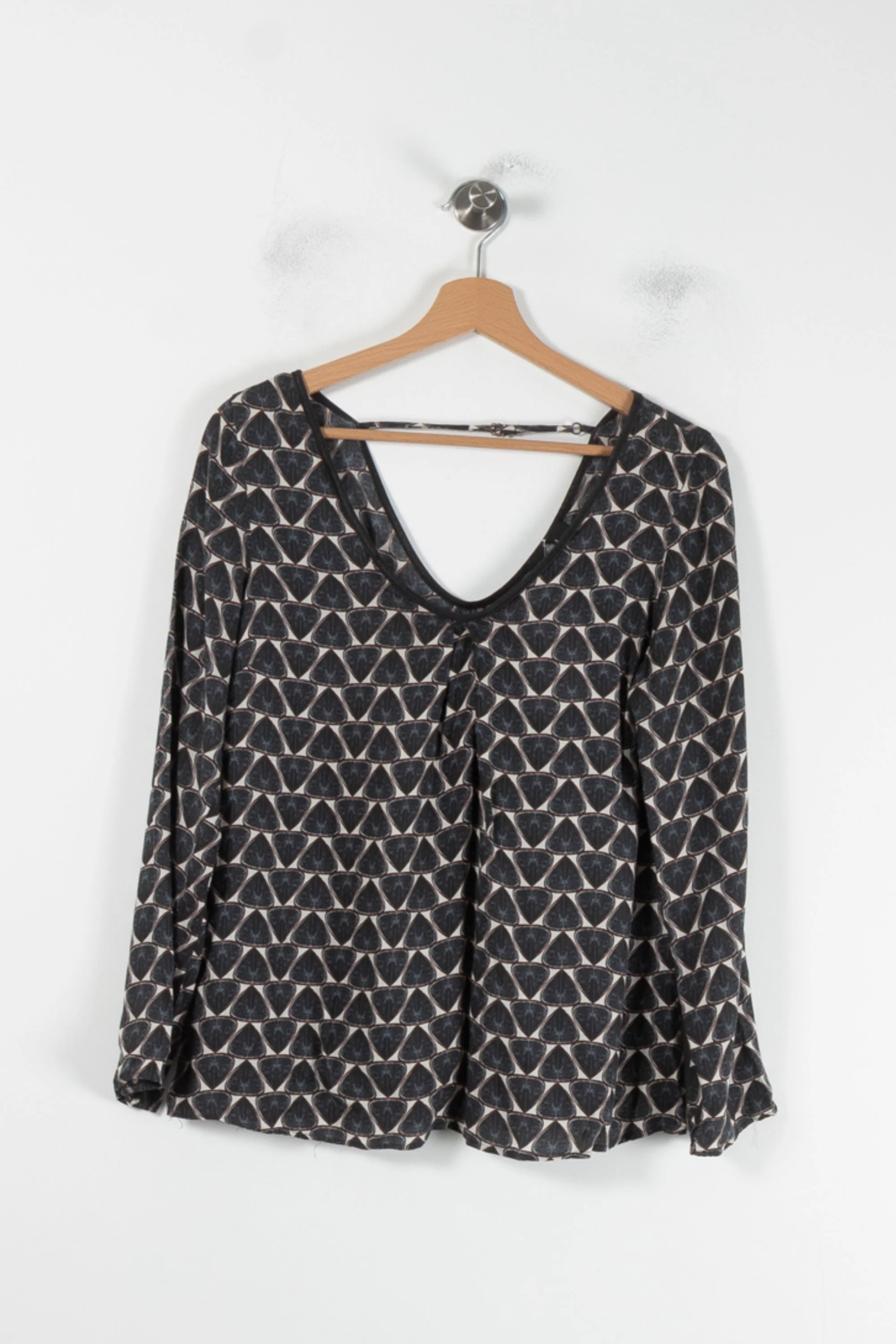 Blouse Noire et Beige - Taille M/38 - Image 2