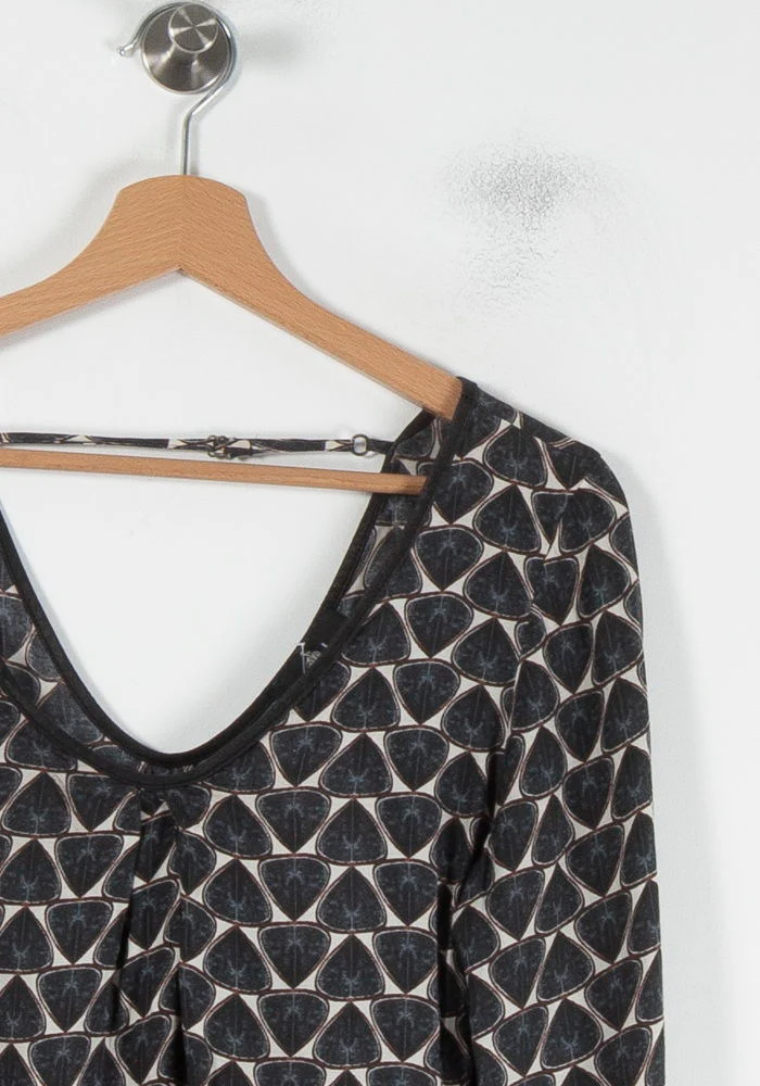 Blouse Noire et Beige - Taille M/38 - Image 3