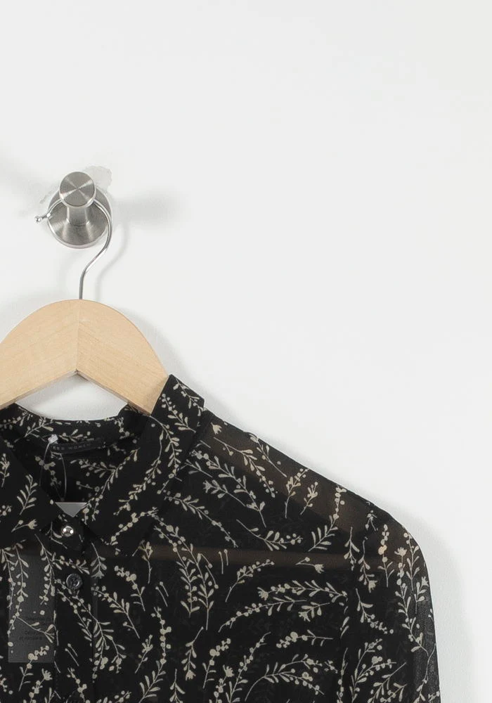 Blouse Noire et Beige - Taille S/36 - Image 3