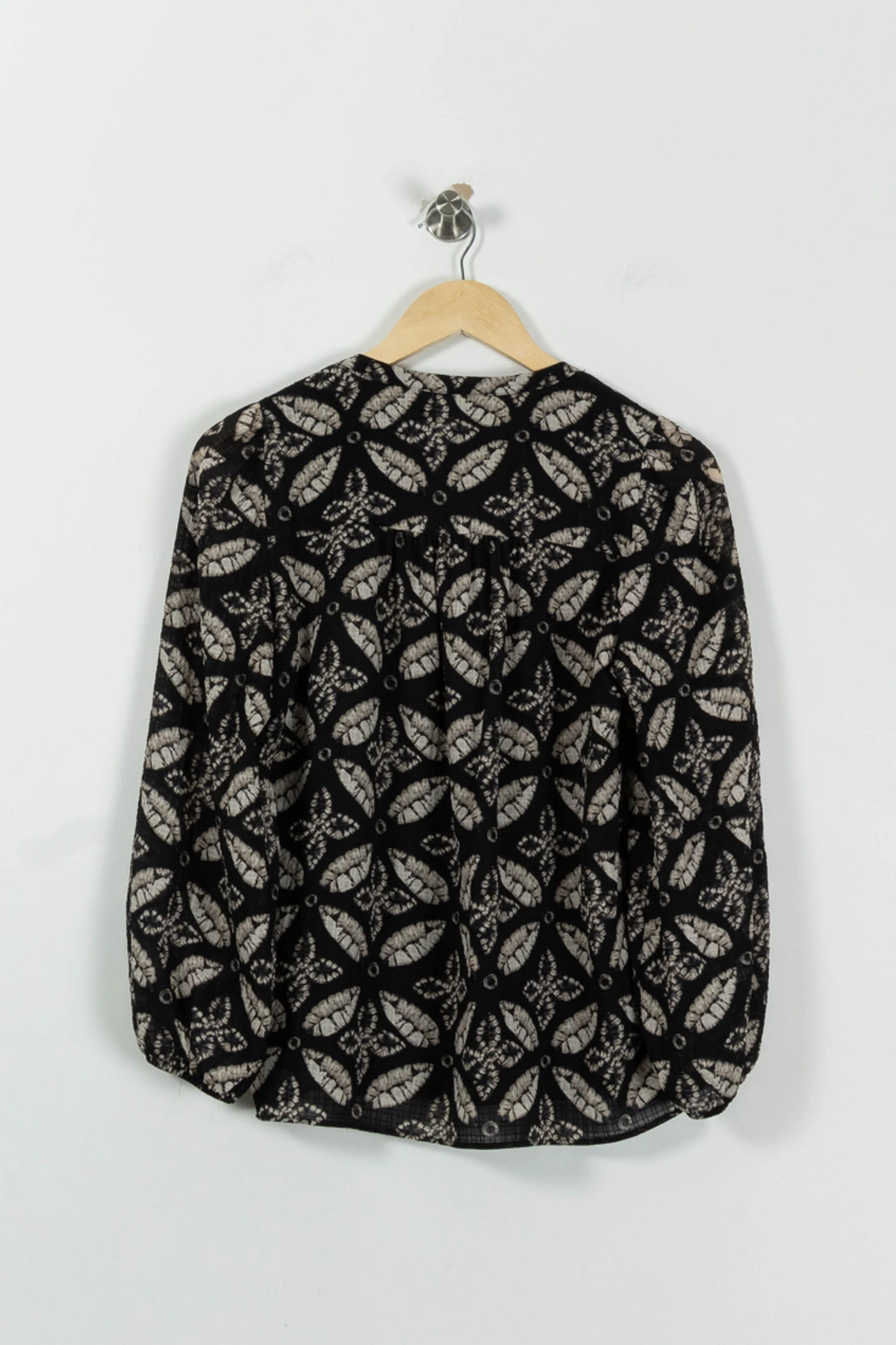 Blouse Noire et Beige - Taille S/36 - Image 4