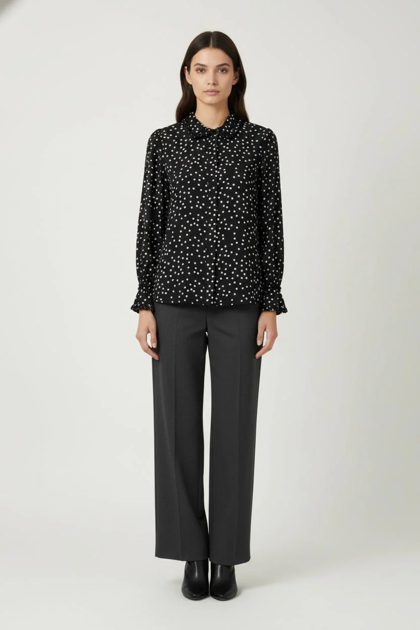 Blouse Noire et Blanche - Taille S/36