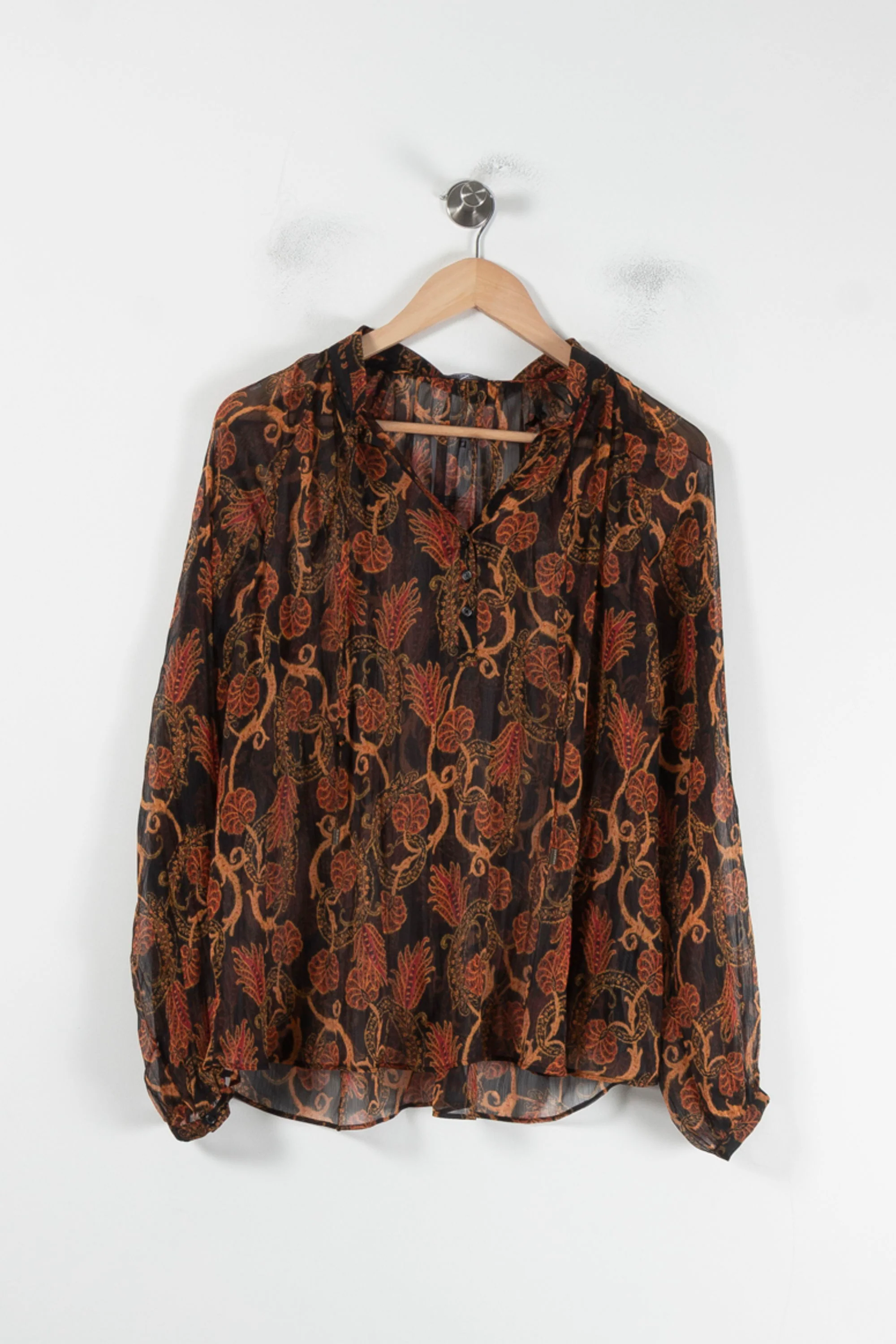 Blouse Noire et Orange - Taille S/36 - Image 2