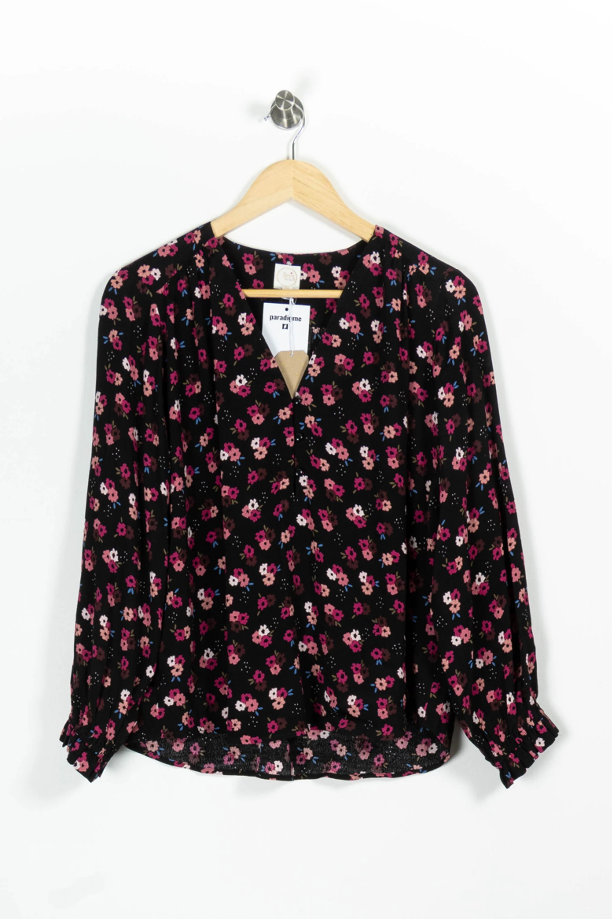 Blouse Noire et Rose - Taille XS/34 - Image 2