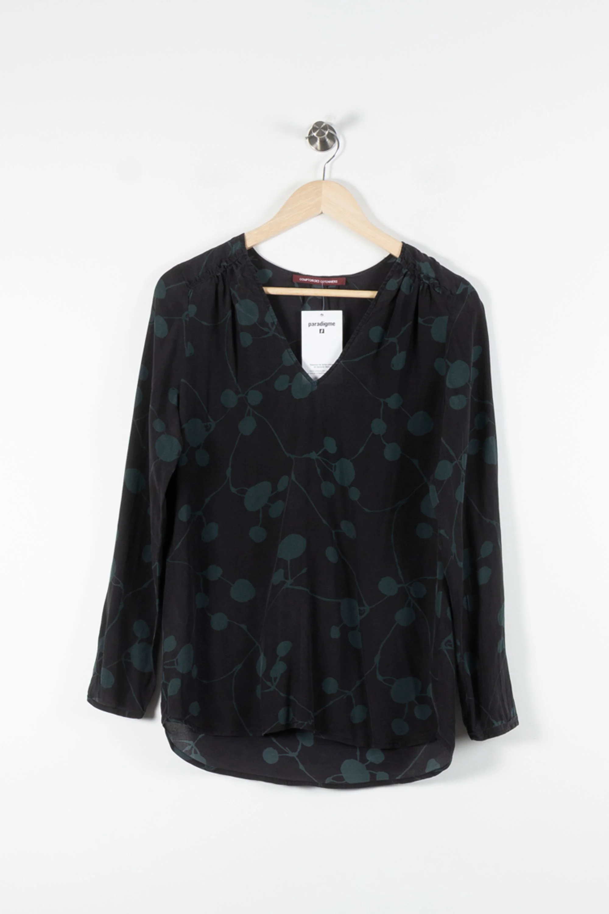Blouse Noire et Verte - Taille S/36 - Image 2