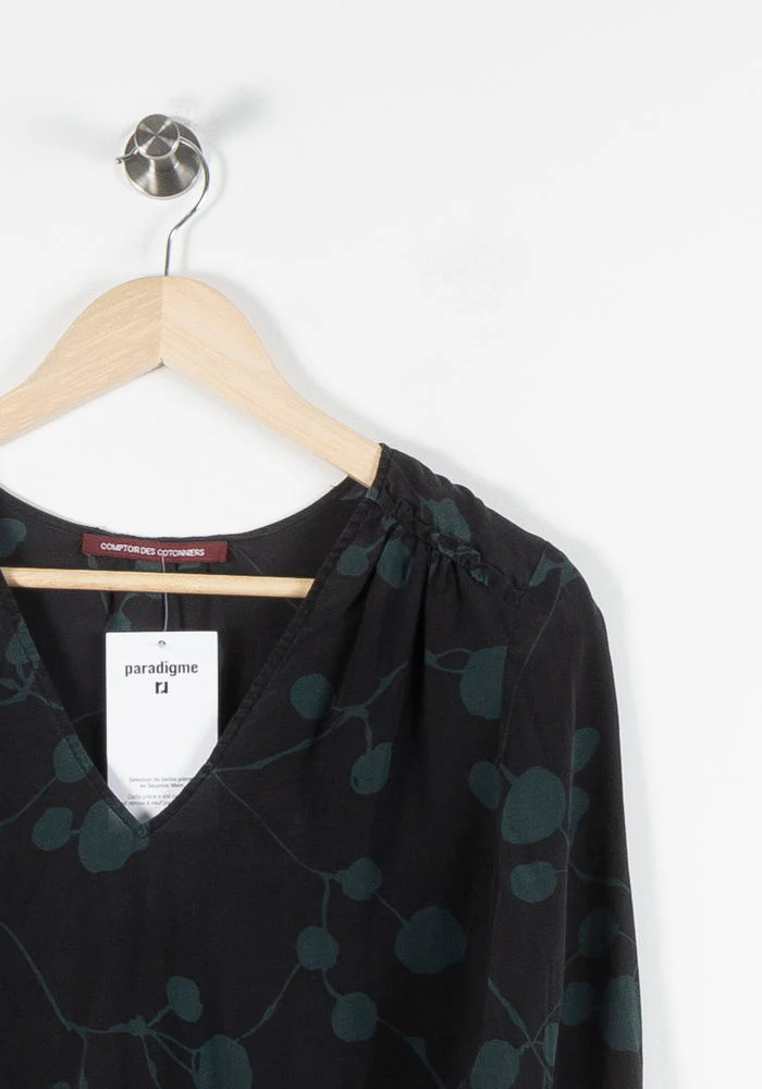 Blouse Noire et Verte - Taille S/36 - Image 3