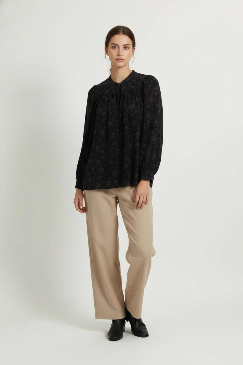 Blouse Noire et Violette - Taille M/38