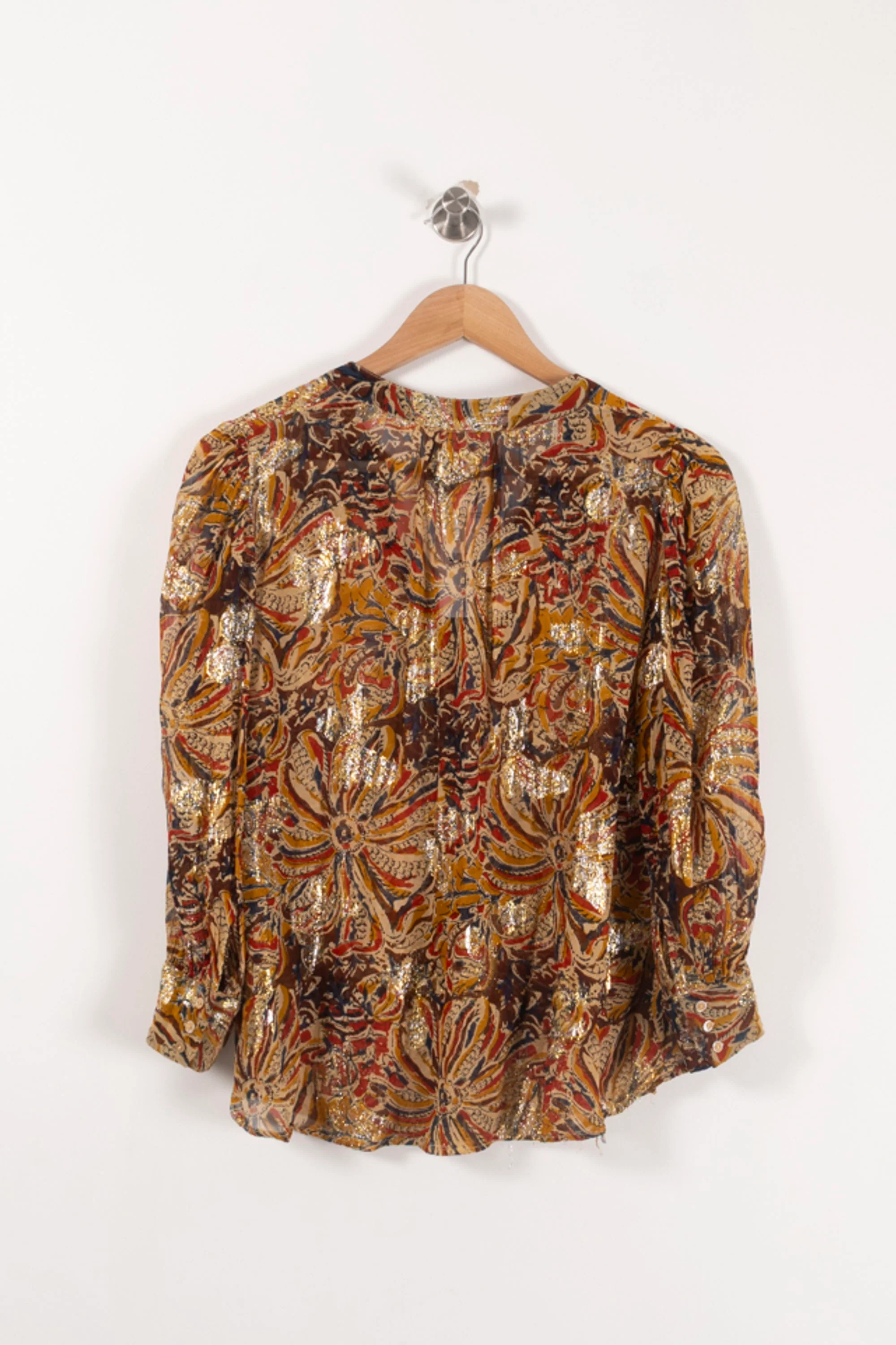 Blouse Or et Marron - Taille M/38 - Image 4