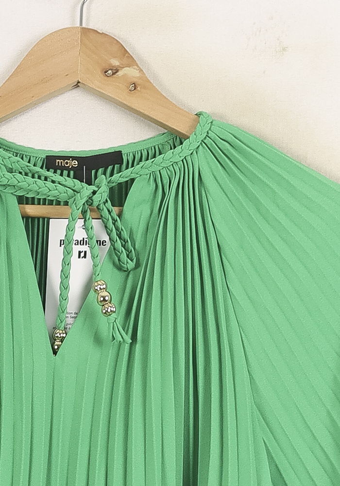 Blouse Plissée Verte - Taille S/36 - Image 3