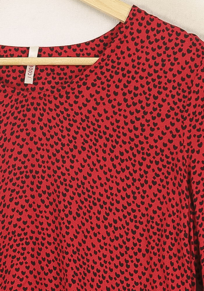 Blouse Rouge et Noire - Taille L/40 - Image 3
