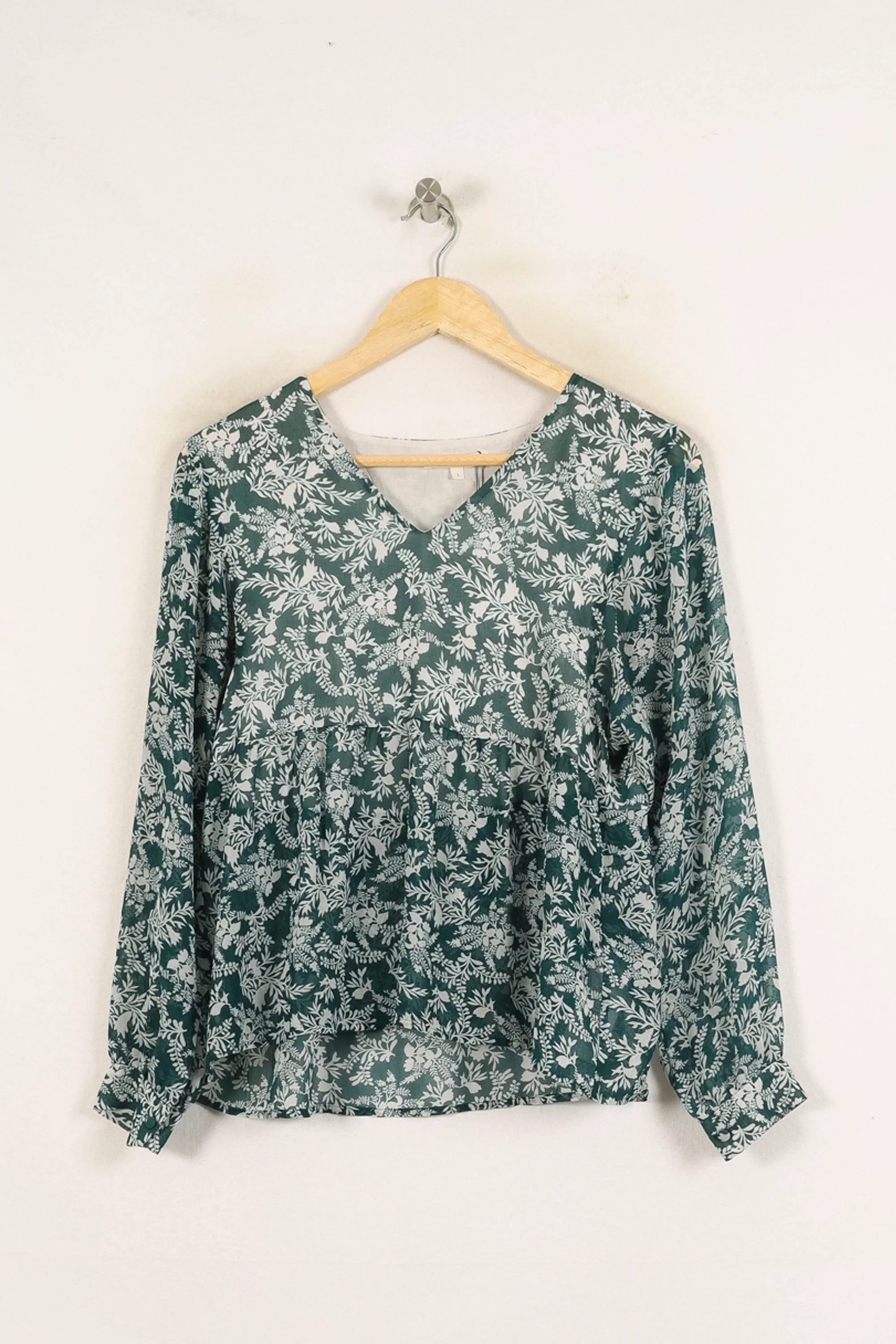 Blouse Verte et Blanche - Taille S/36 - Image 2