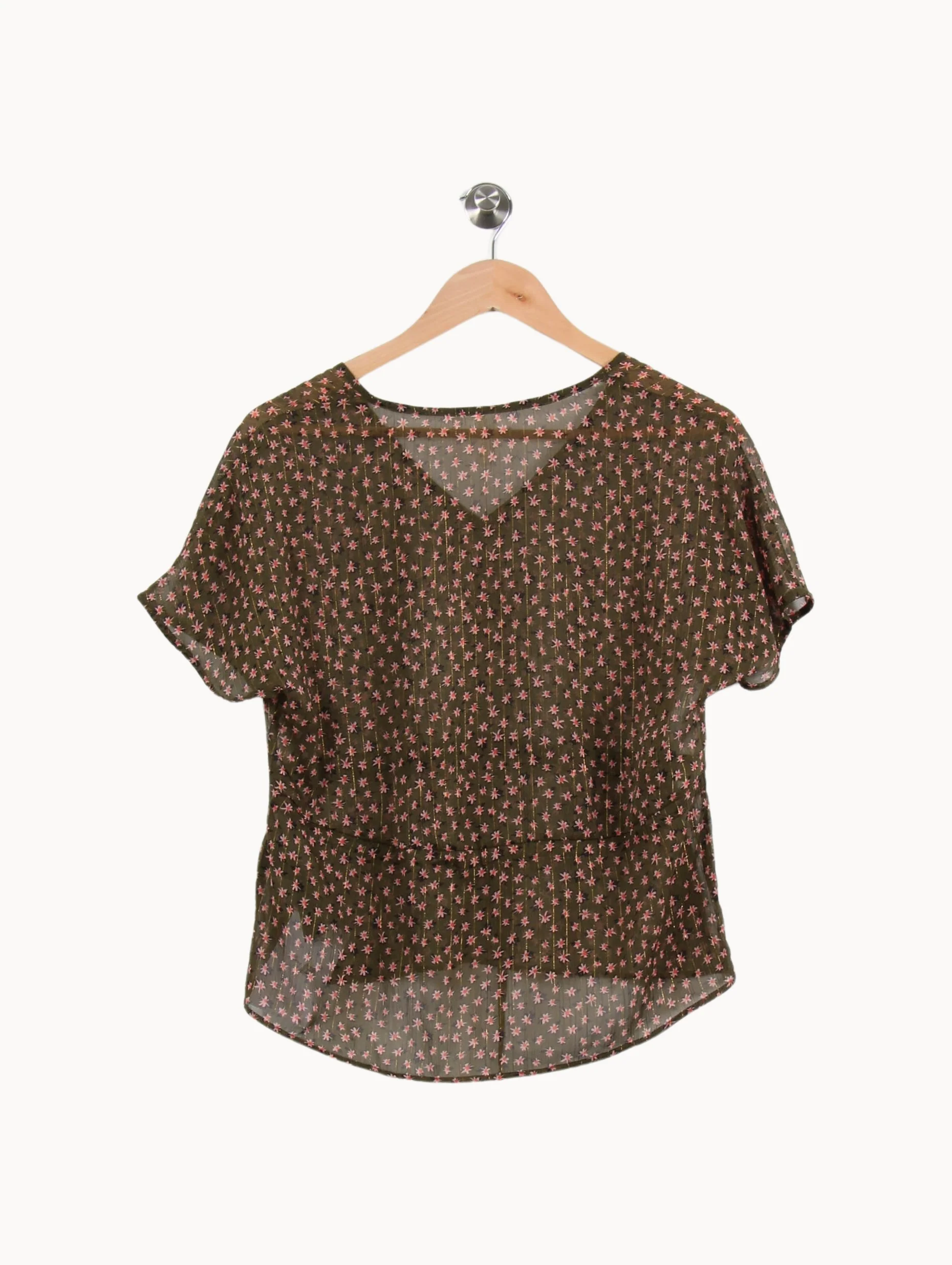 Blouse Verte et Rose - Taille XS/34 - Image 4