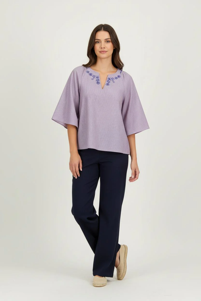 Blouse Violette et Bleue - Taille XS/34