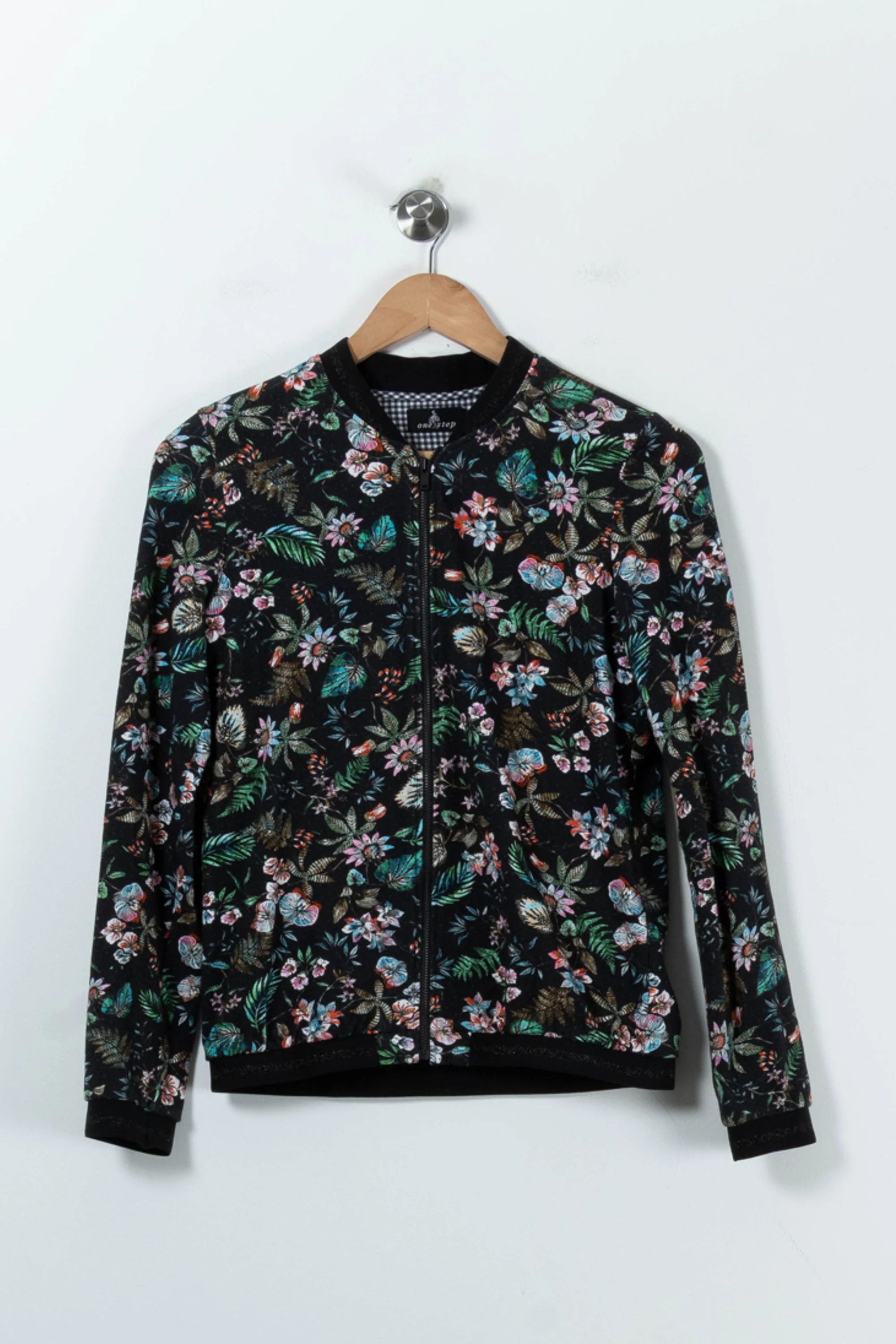 Blouson Noir à Motifs Floraux - Taille XS/34 - Image 2