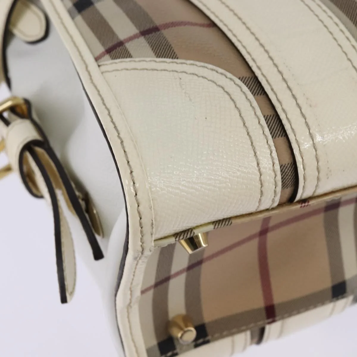 Burberry Minford Satchel Haymarket Coated Canvas - Image 12