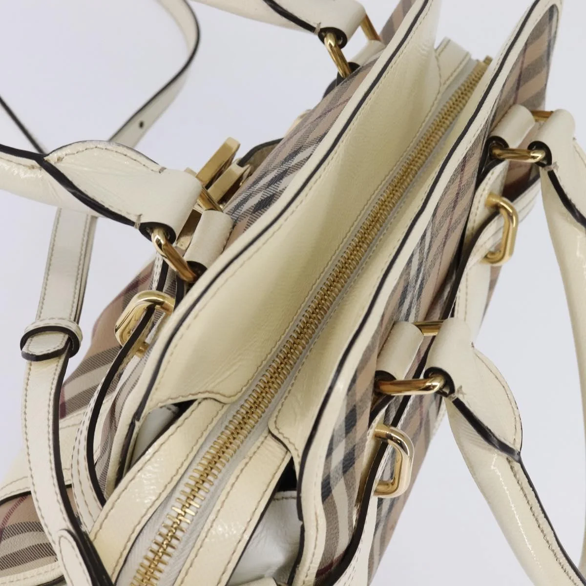 Burberry Minford Satchel Haymarket Coated Canvas - Image 13