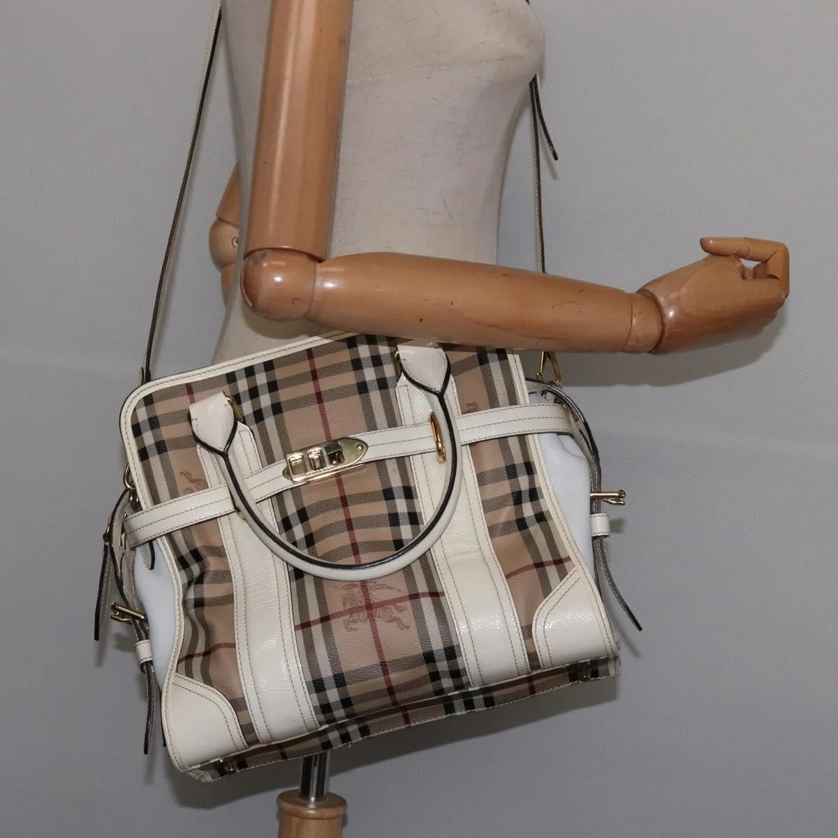 Burberry Minford Satchel Haymarket Coated Canvas - Image 15