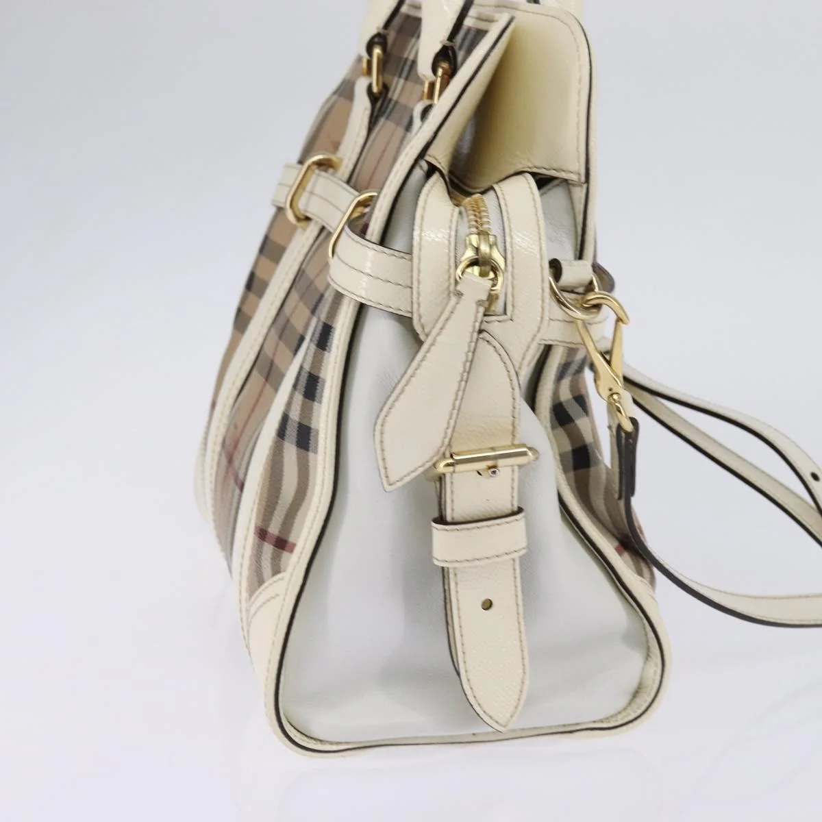 Burberry Minford Satchel Haymarket Coated Canvas - Image 4