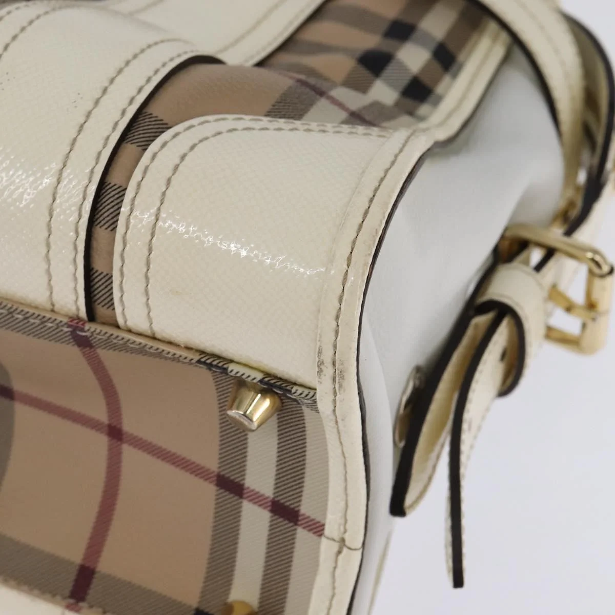 Burberry Minford Satchel Haymarket Coated Canvas - Image 9