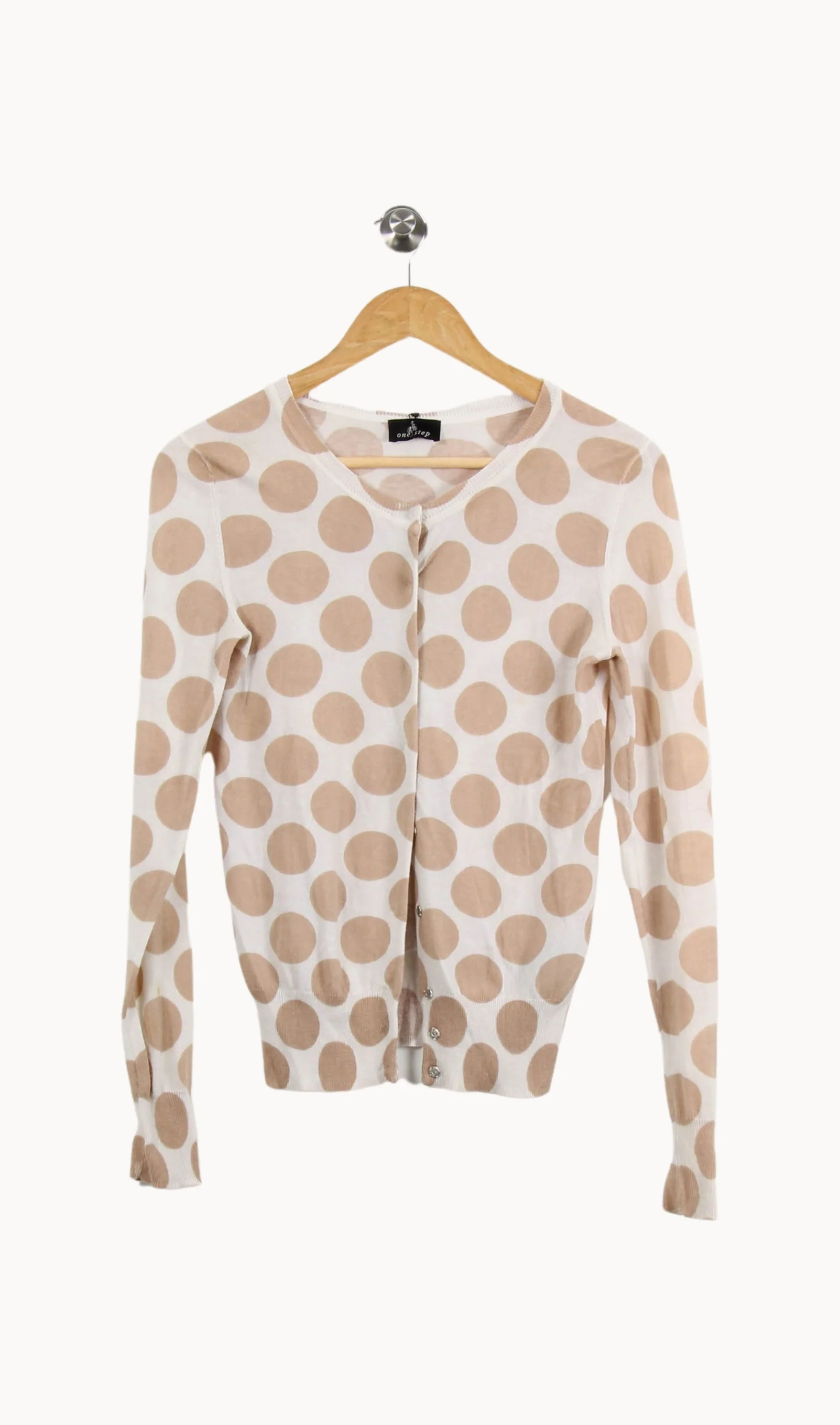 Cardigan Blanc et Beige - Taille XS/34 - Image 2